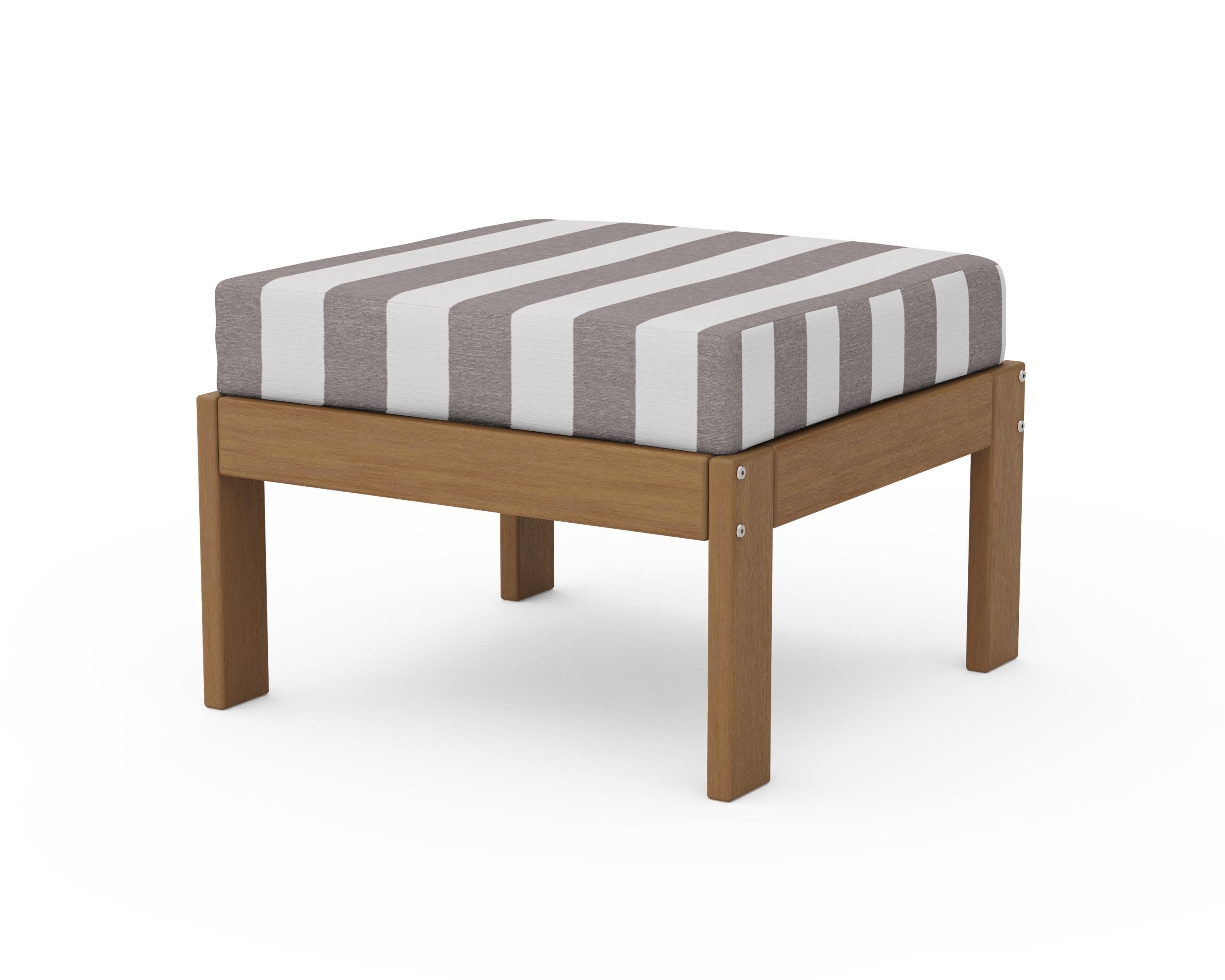 Vineyard Modular Ottoman in Natural / Cabana Stripe Grey Mist