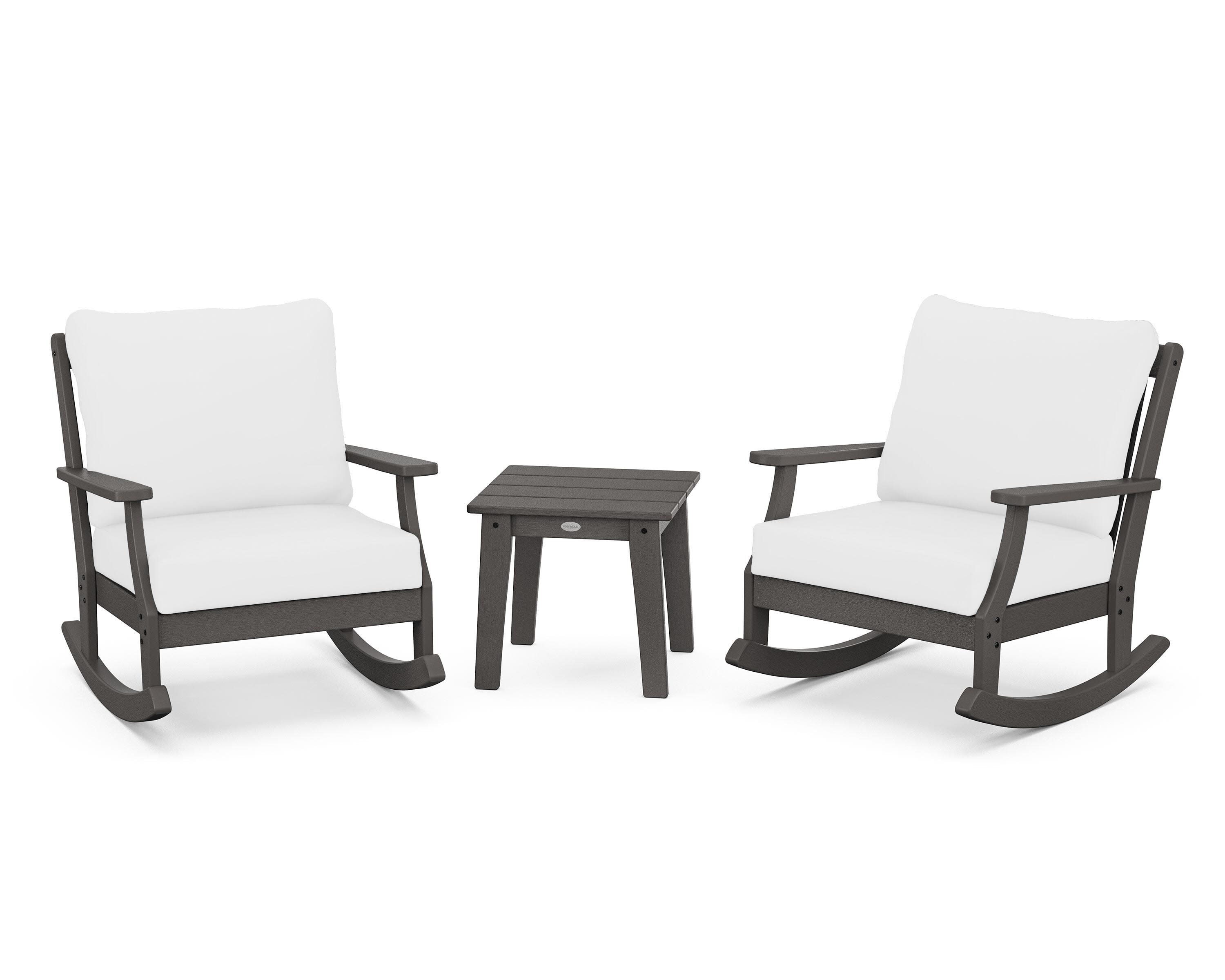 Braxton 3-Piece Deep Seating Rocker Set in Vintage Coffee / Natural
