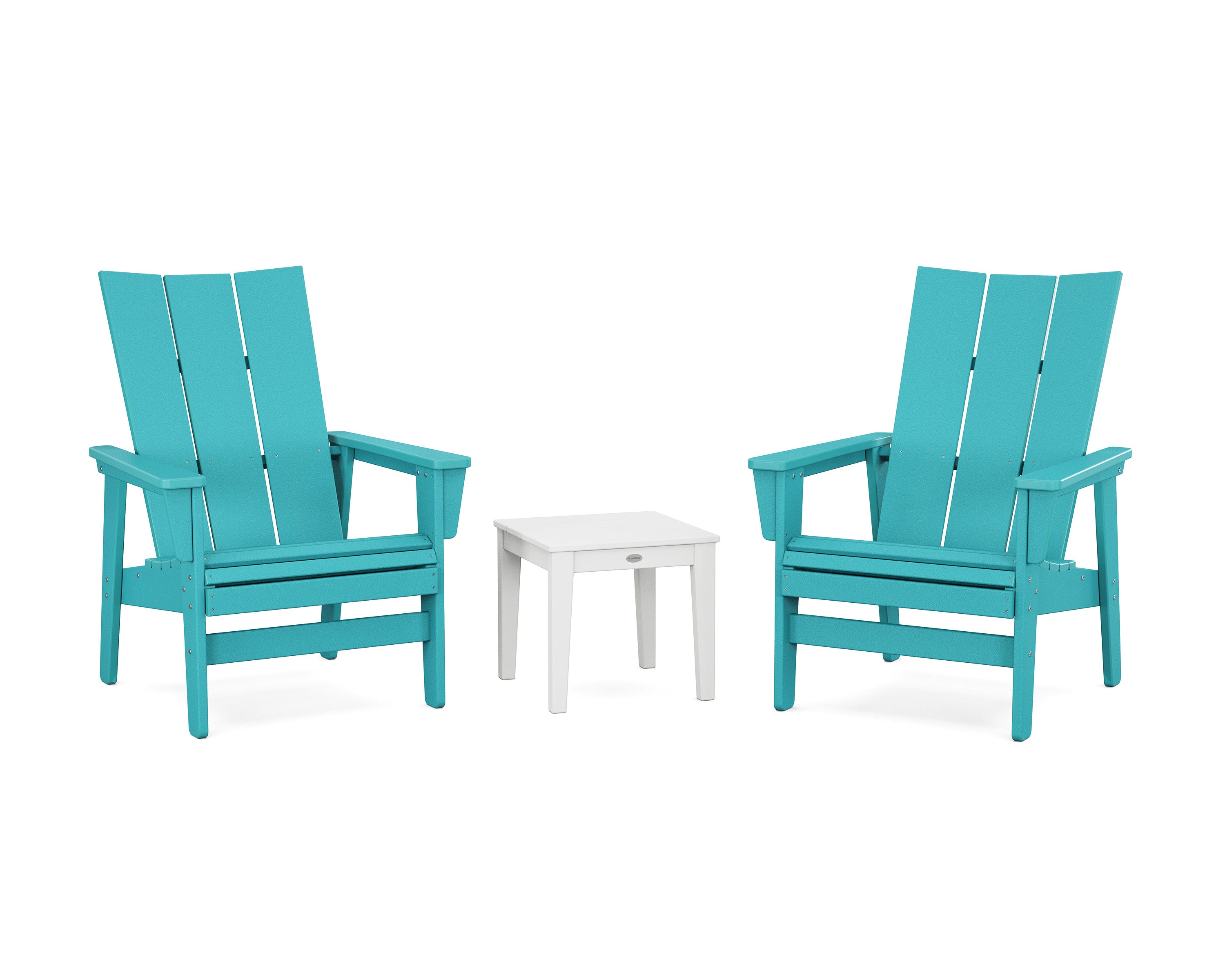 3-Piece Modern Grand Upright Adirondack Set in Aruba / White