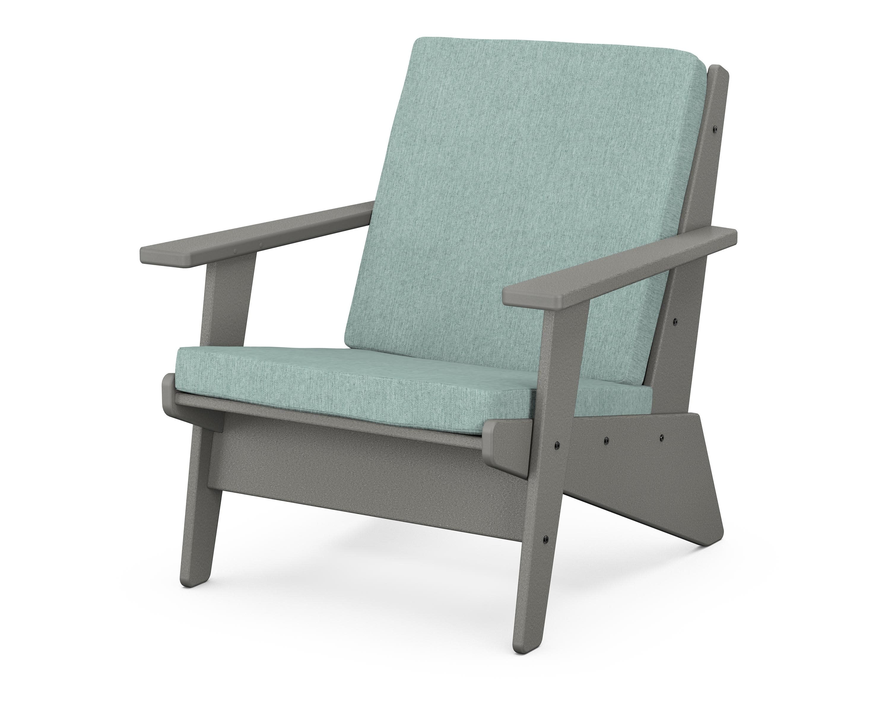 Riviera Modern Lounge Chair in Slate Grey / Glacier Spa
