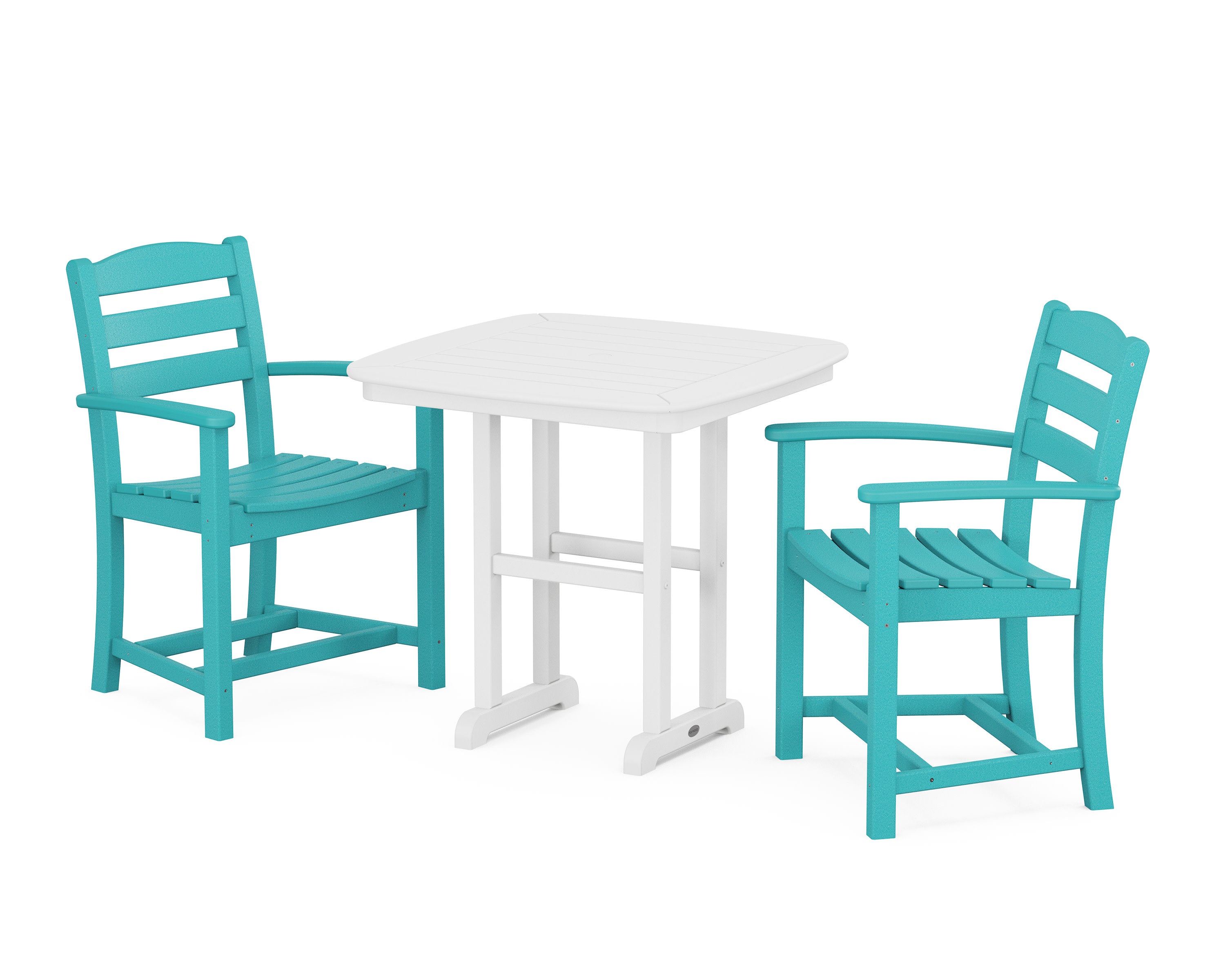 La Casa Caf 3-Piece Dining Set in Aruba / White