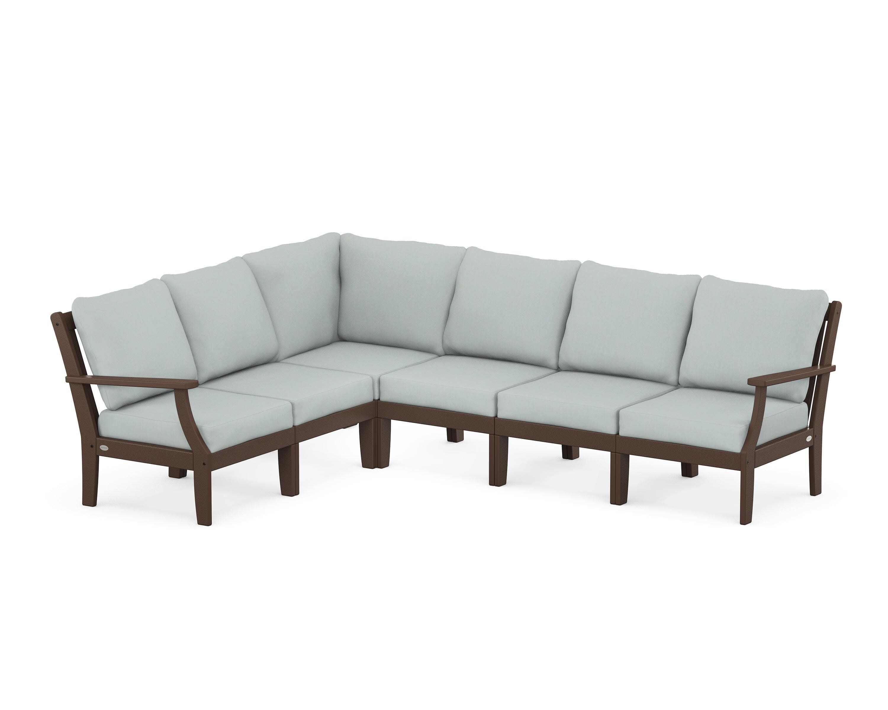 Braxton Modular 6-Piece Deep Seating Set in Mahogany / Spa