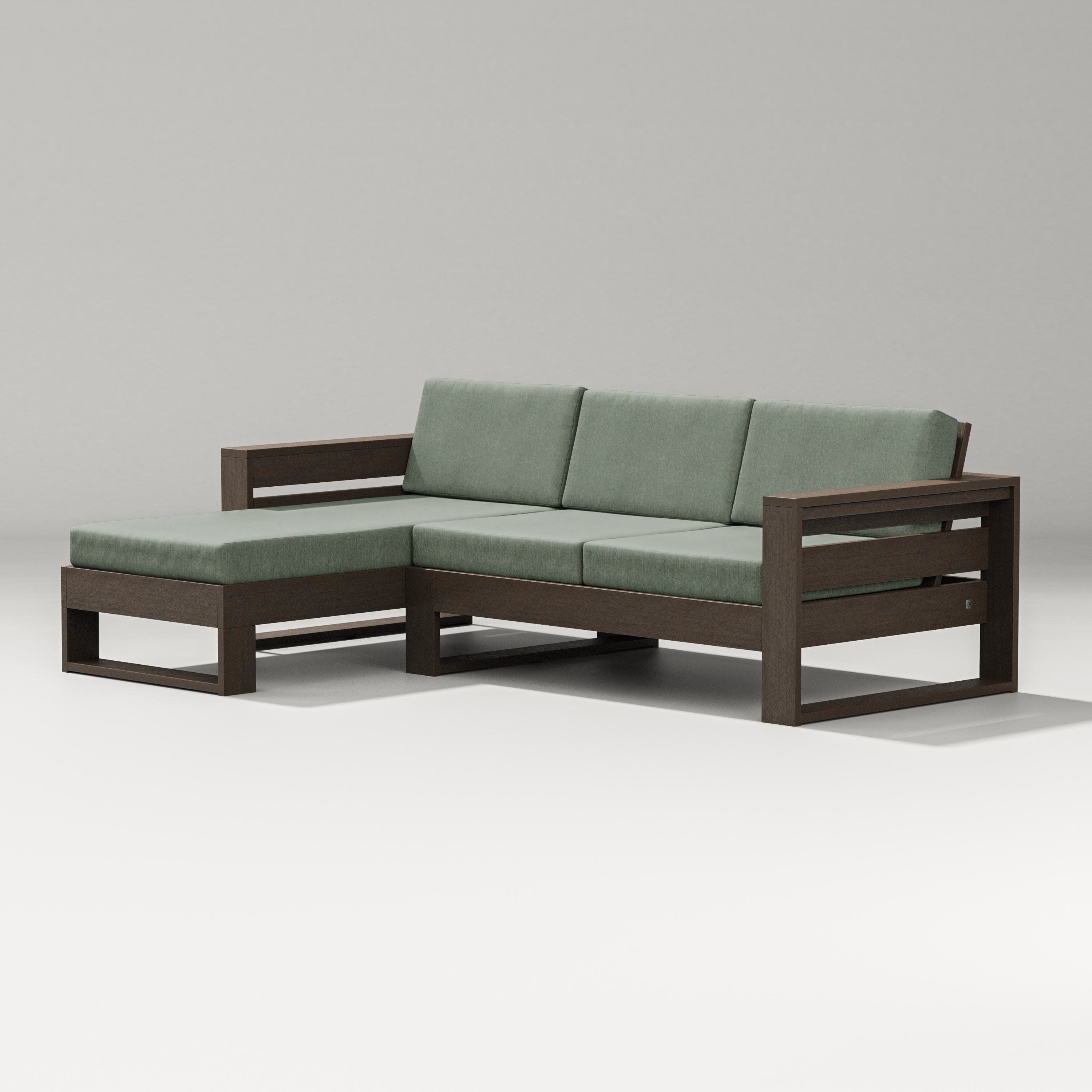 Latitude Left Chaise Sectional in Kona / Cast Sage