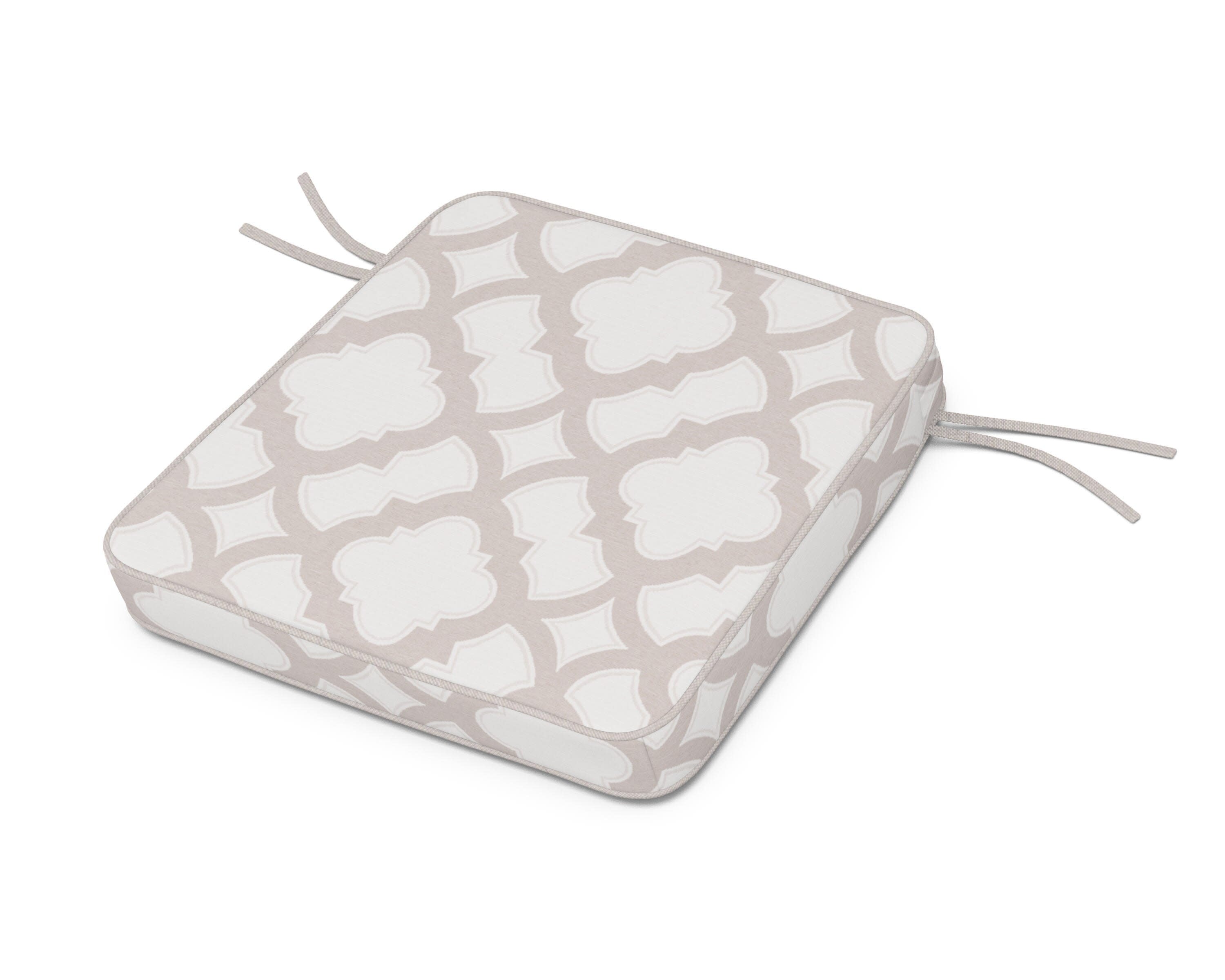 Acadia Dining Arm Seat Cushion in Trellis Dune Burlap