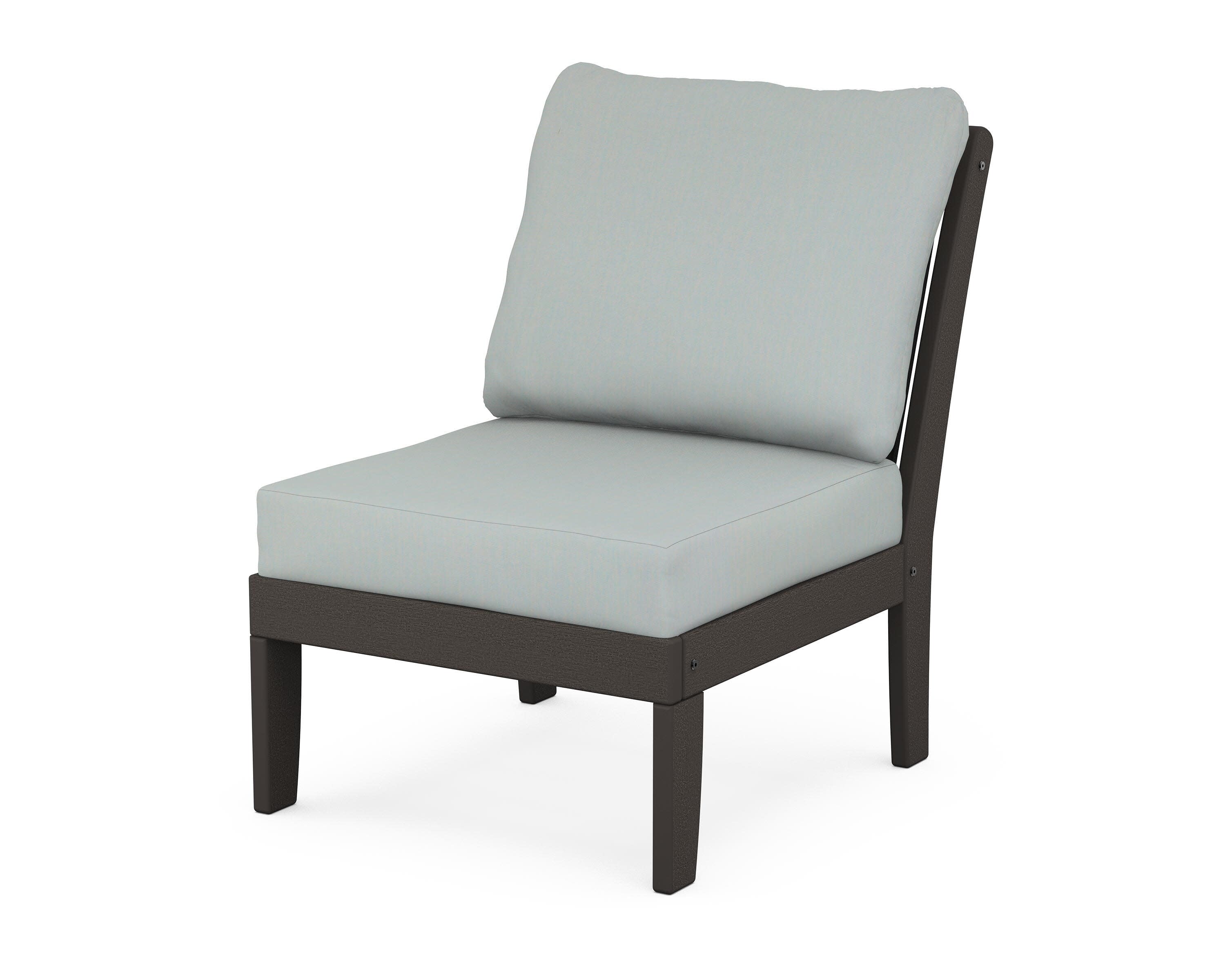 Braxton Modular Armless Chair in Vintage Coffee / Spa