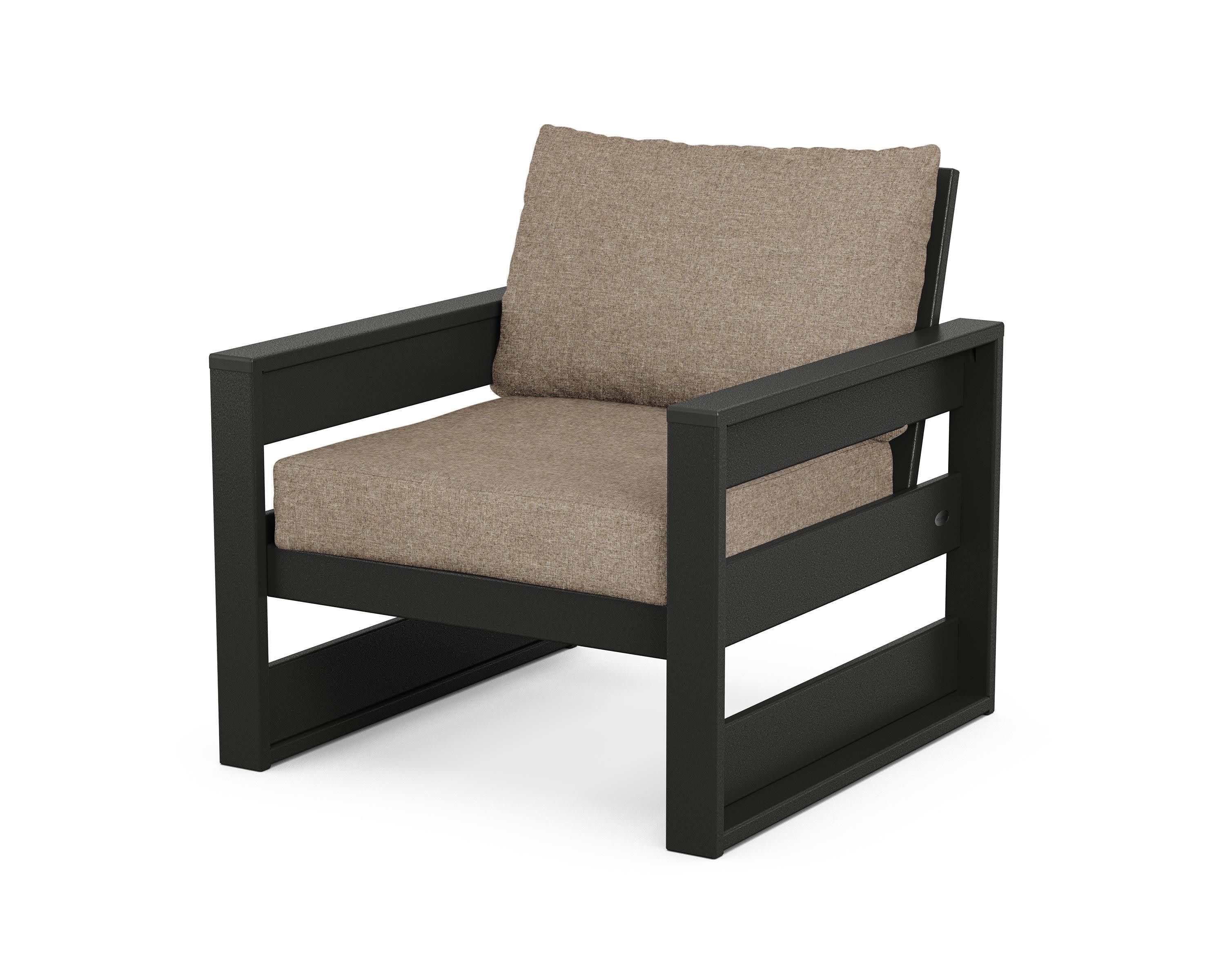 Westport Club Chair in Black / Spiced Burlap