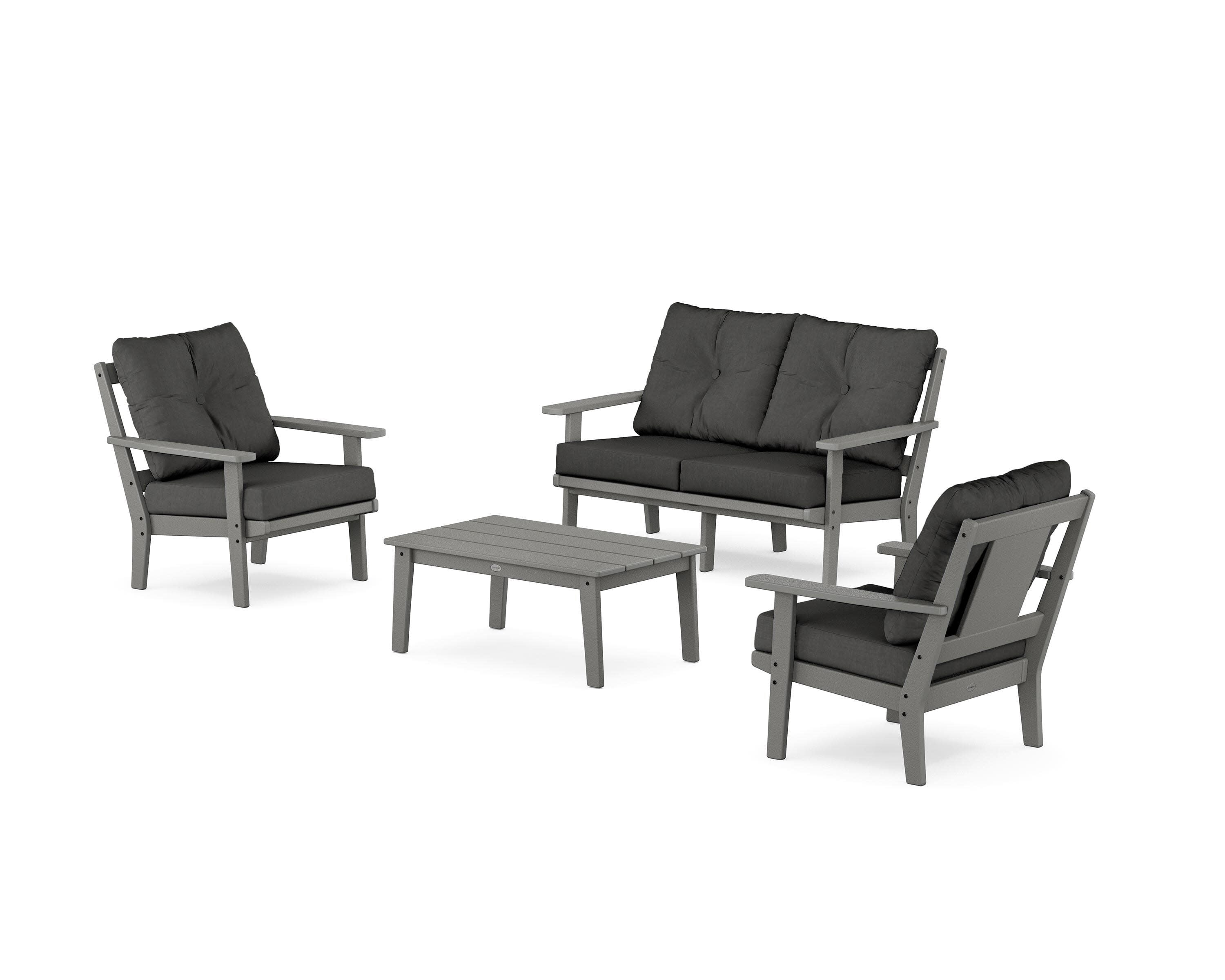 Prairie 4-Piece Deep Seating Set with Loveseat in Slate Grey / Spectrum Carbon