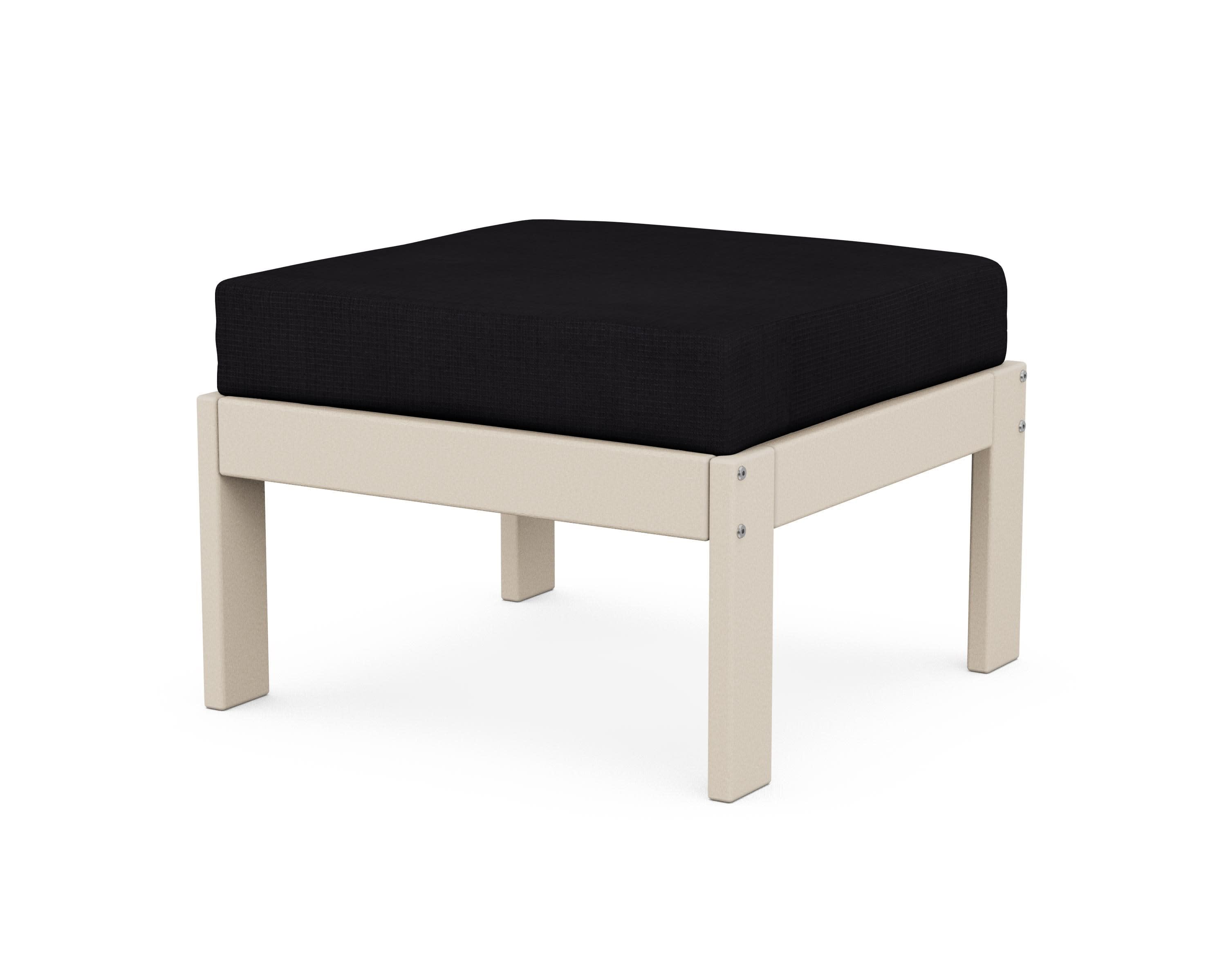 Vineyard Modular Ottoman in Sand / Midnight Linen
