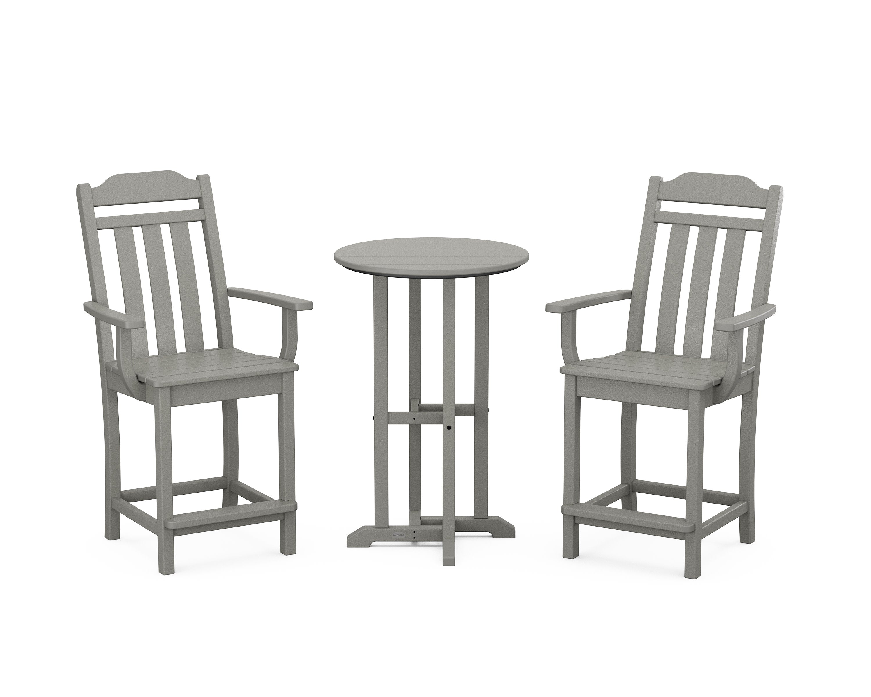 Cottage 3-Piece Farmhouse Bistro Counter Set in Slate Grey