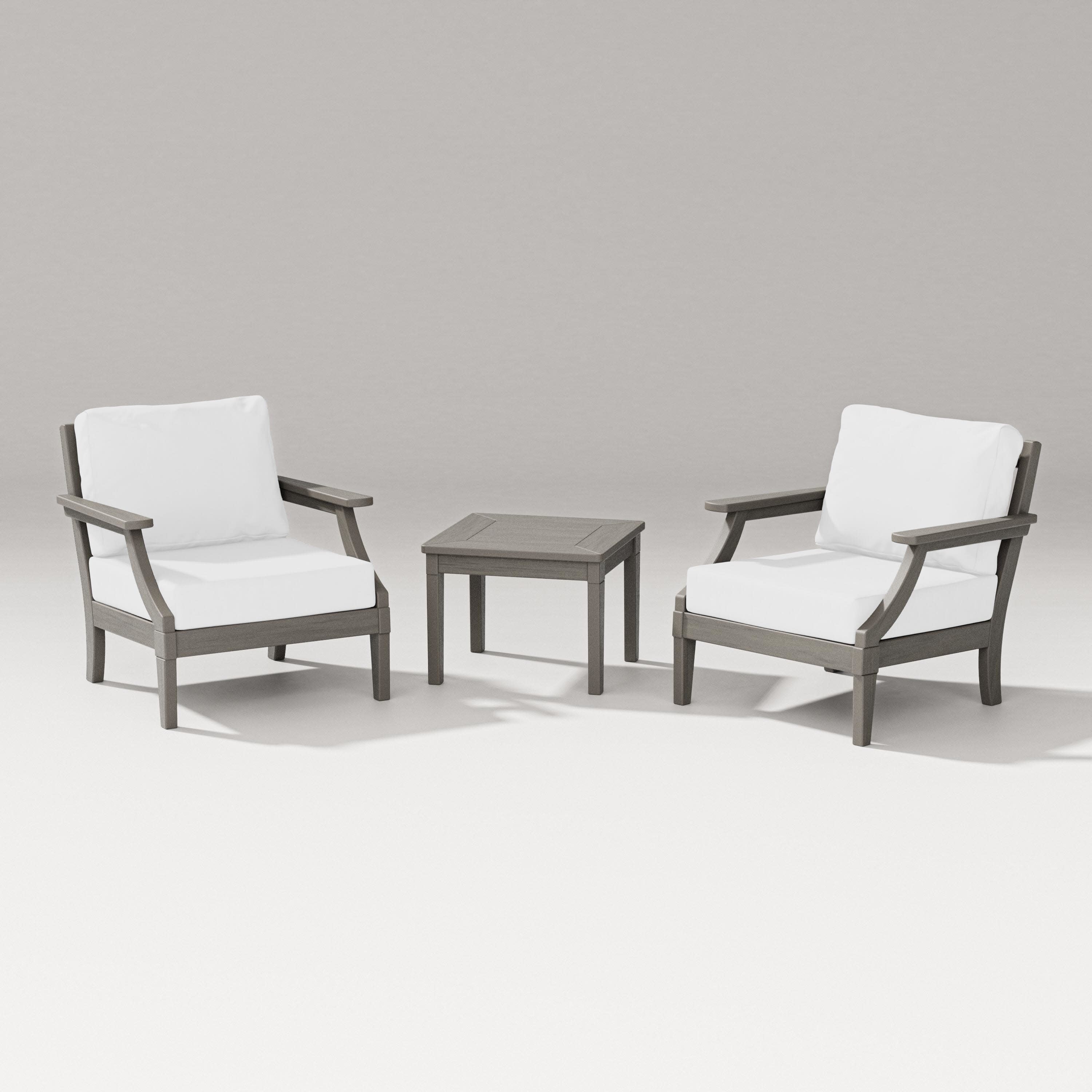 Estate 3-Piece Lounge Chair Set in Driftwood / Natural