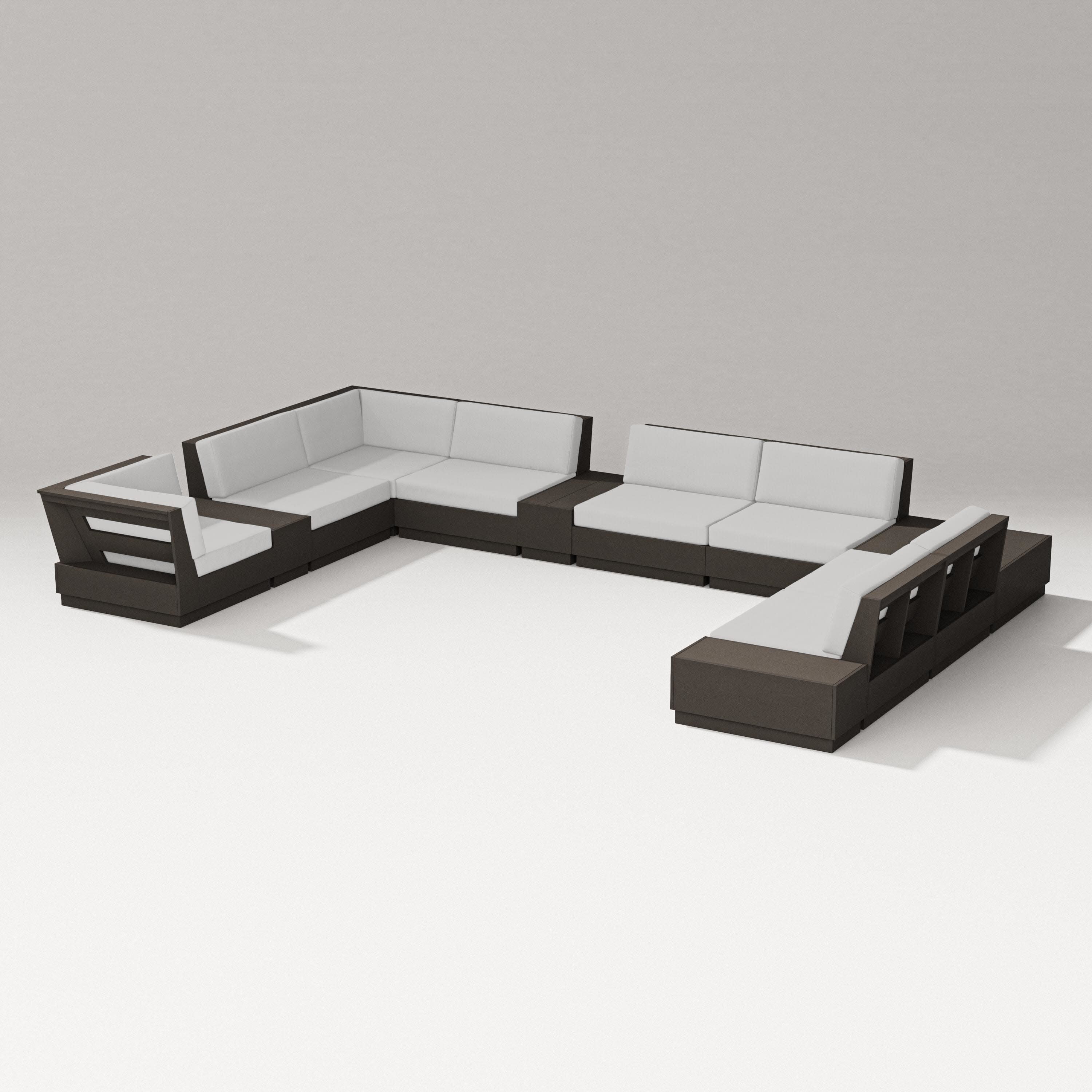 Elevate 12-Piece Conversation Sectional Set in Vintage Coffee / Diamond in the Rough
