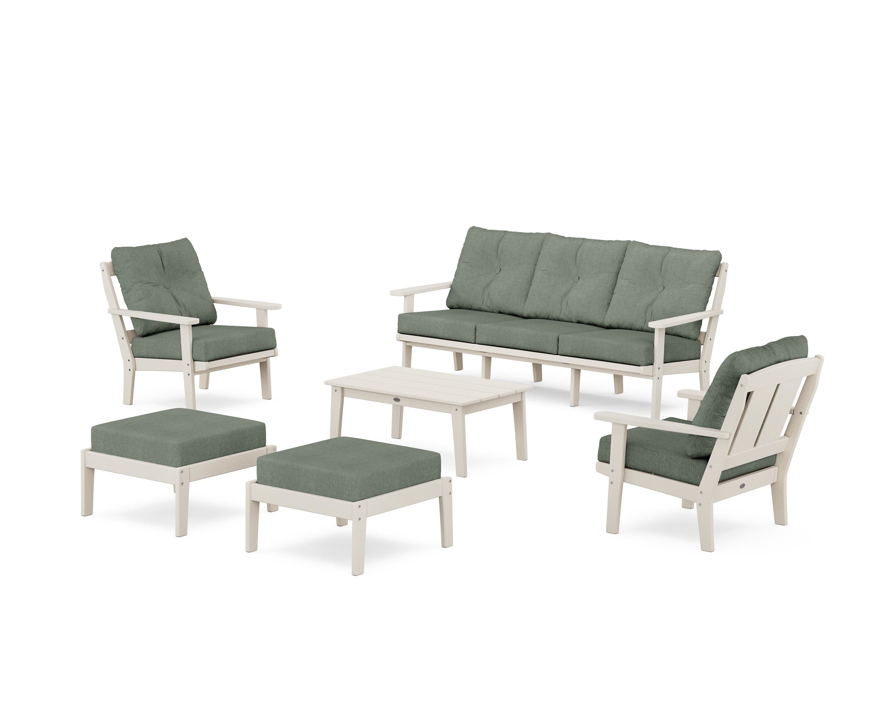 Mission 6-Piece Lounge Sofa Set in Sand / Cast Sage