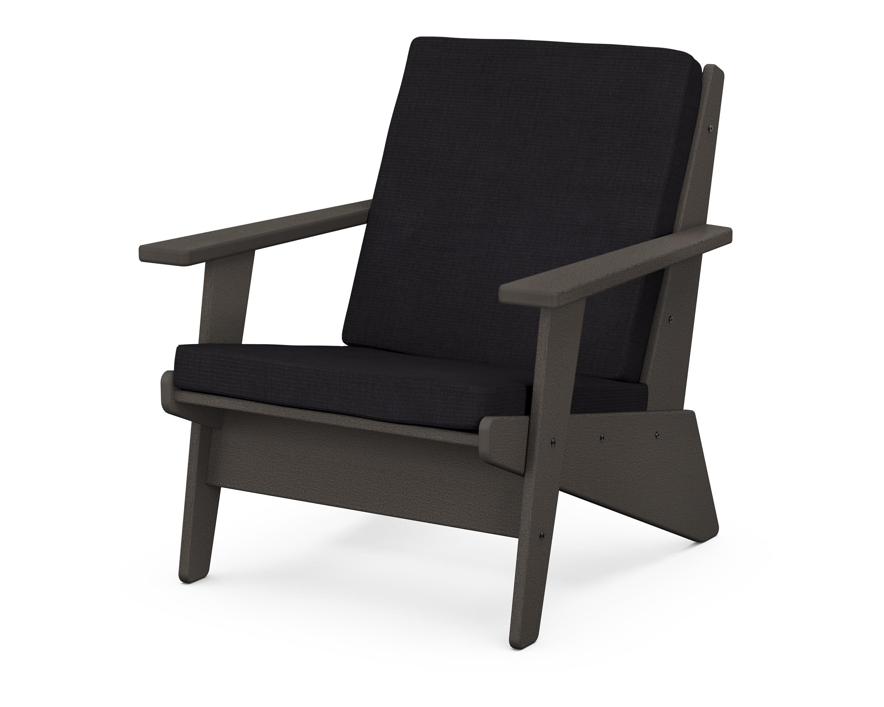 Riviera Modern Lounge Chair in Vintage Coffee / Midnight Linen
