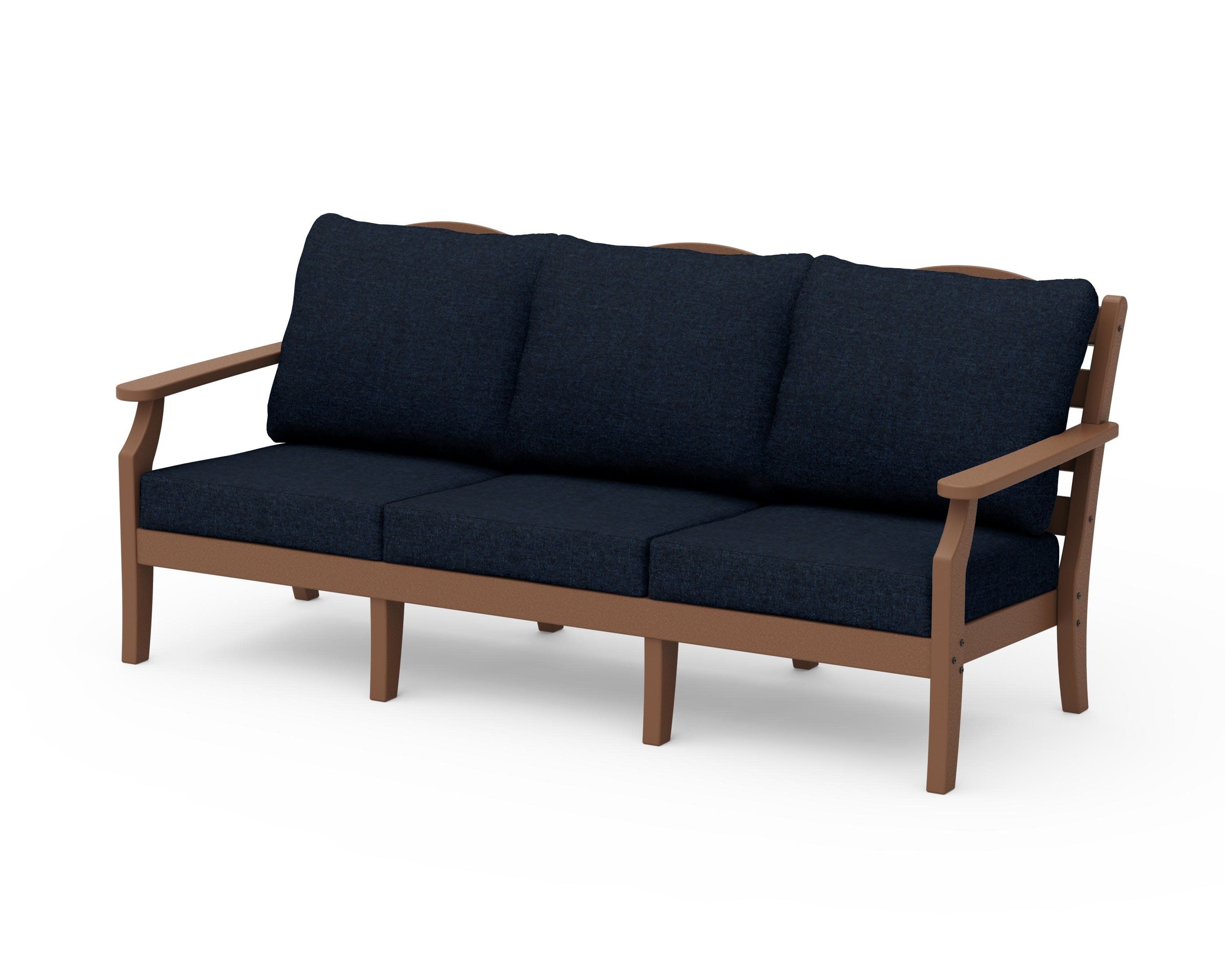Savannah Deep Seating Sofa in Teak / Marine Indigo