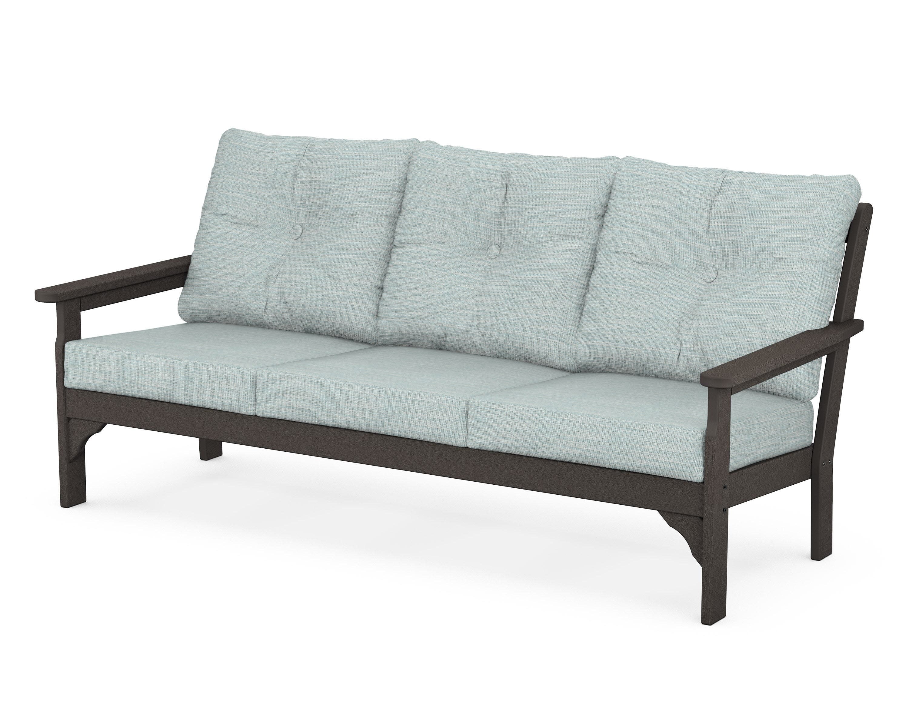 Vineyard Deep Seating Sofa in Vintage Coffee / Soothe Mist