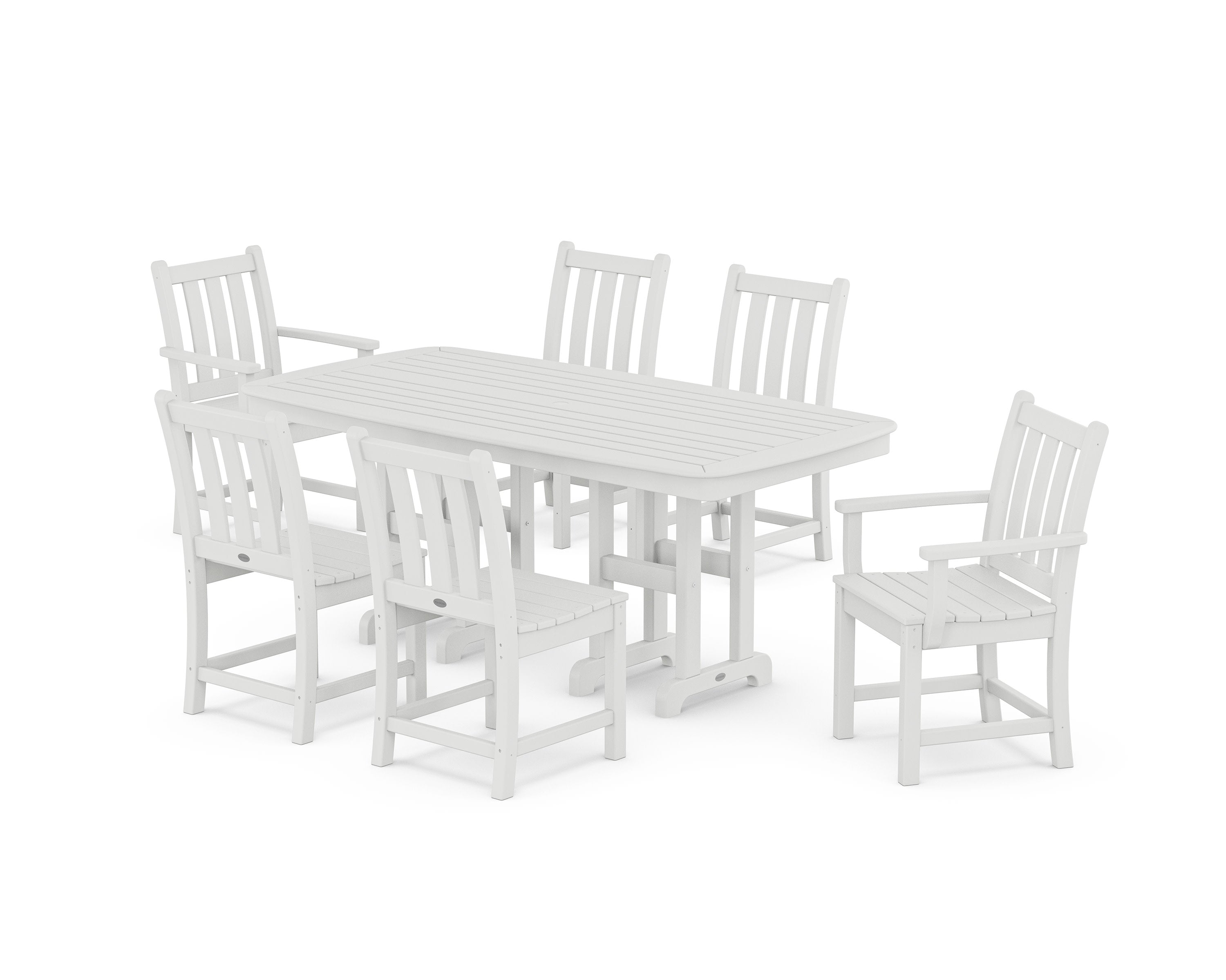 Traditional Garden 7-Piece Dining Set in White