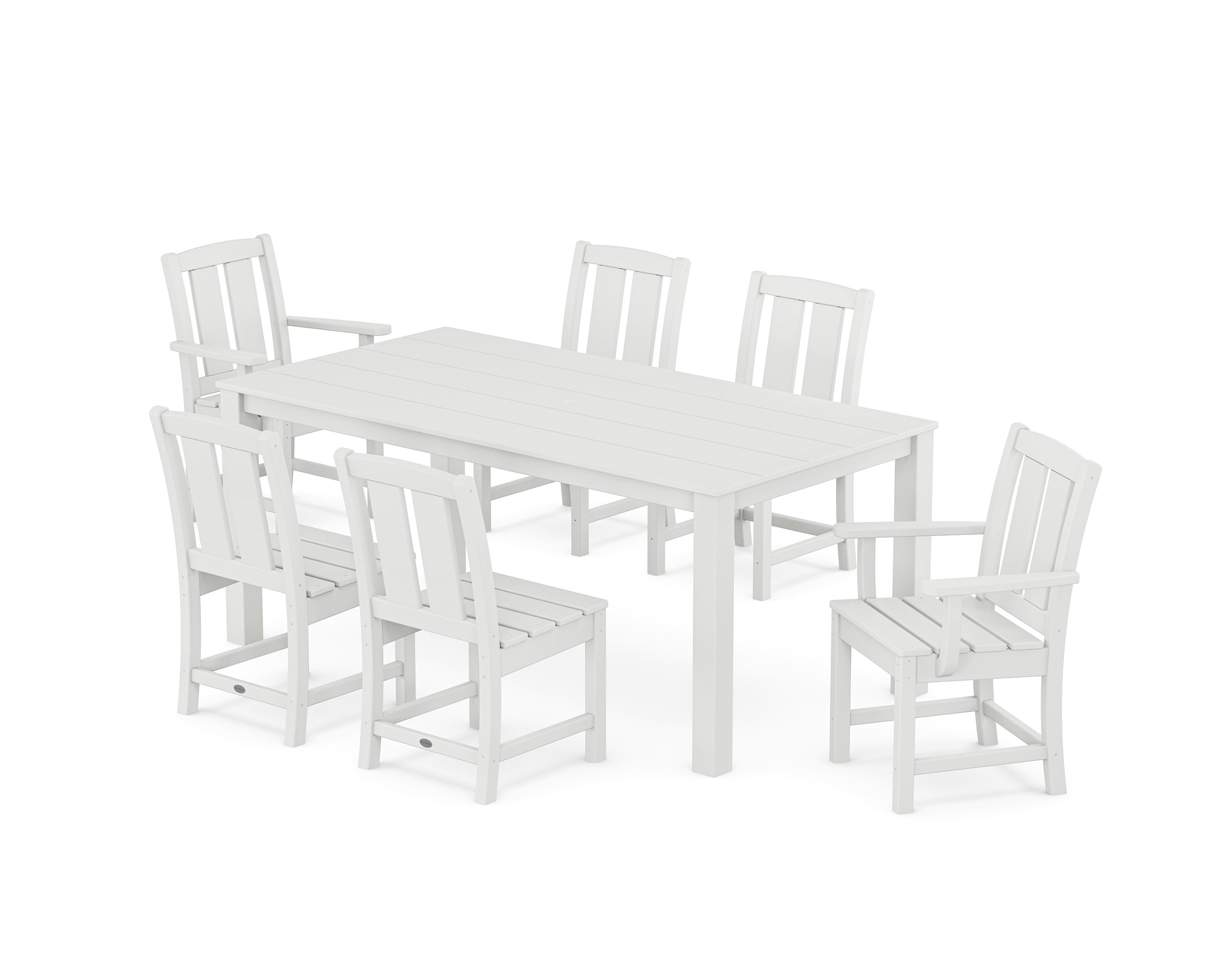 Mission 7-Piece Parsons Dining Set in White