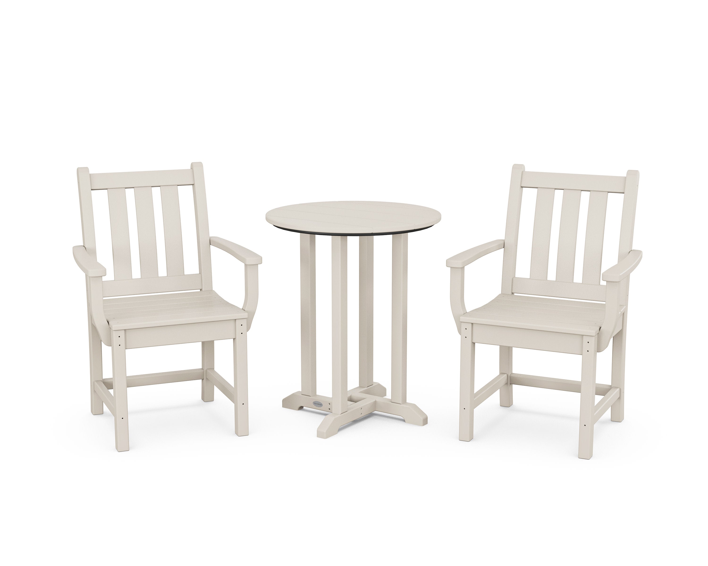 Traditional Garden 3-Piece Round Bistro Dining Set in Sand