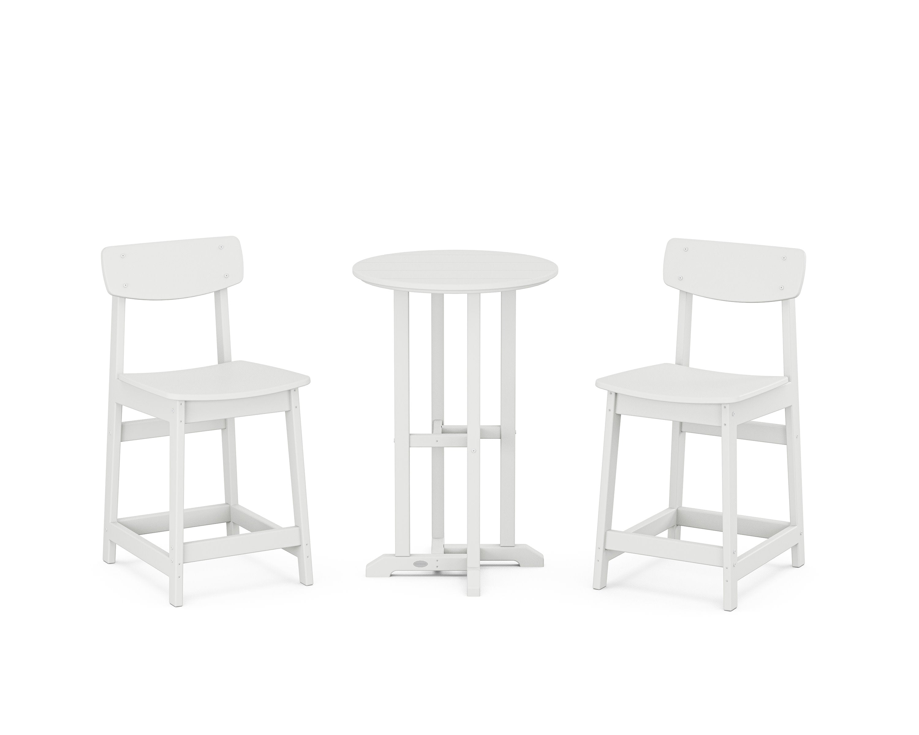Modern Studio Urban Chair 3-Piece Bistro Counter Set in White