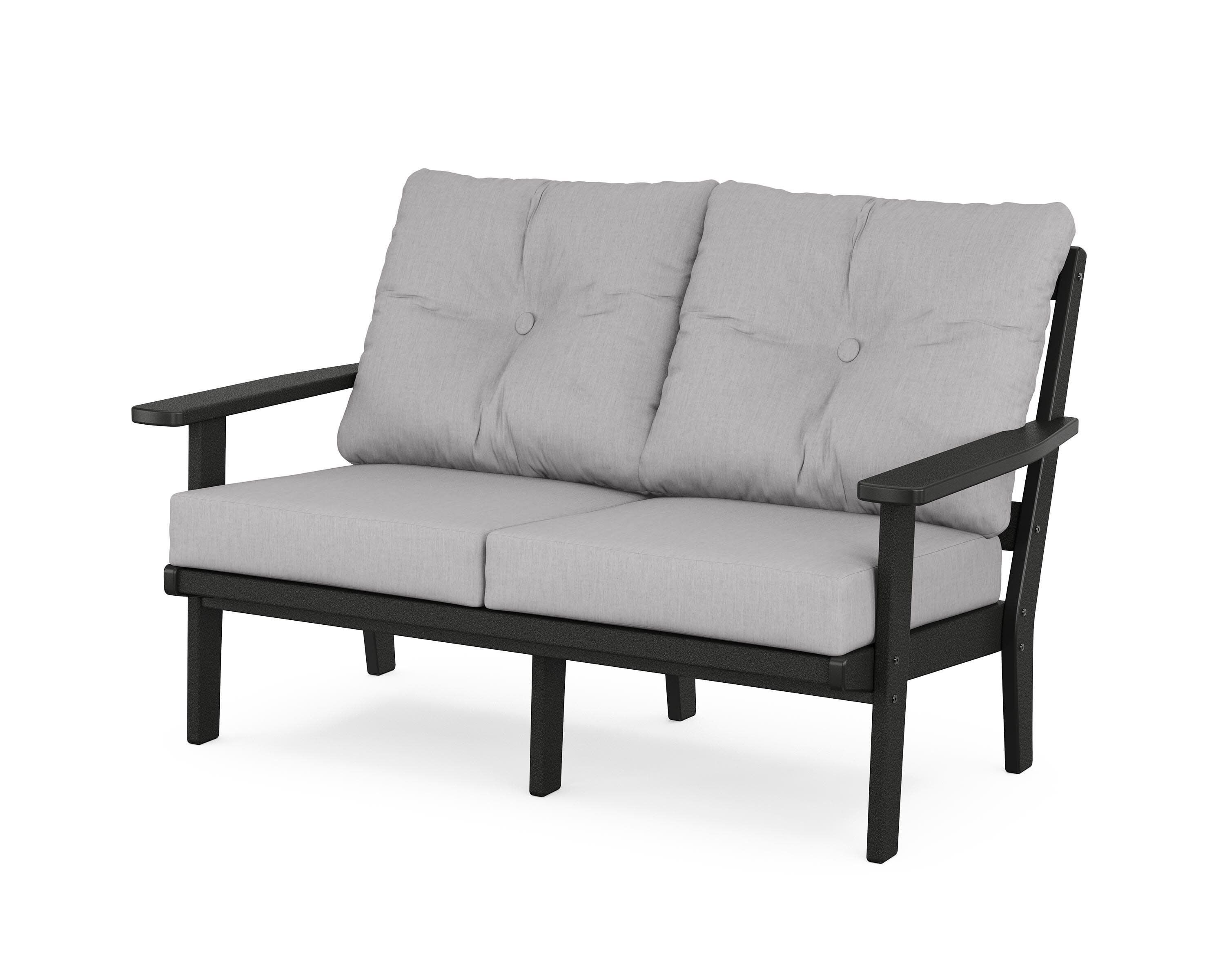 Oxford Deep SeatingLoveseat in Black / Granite