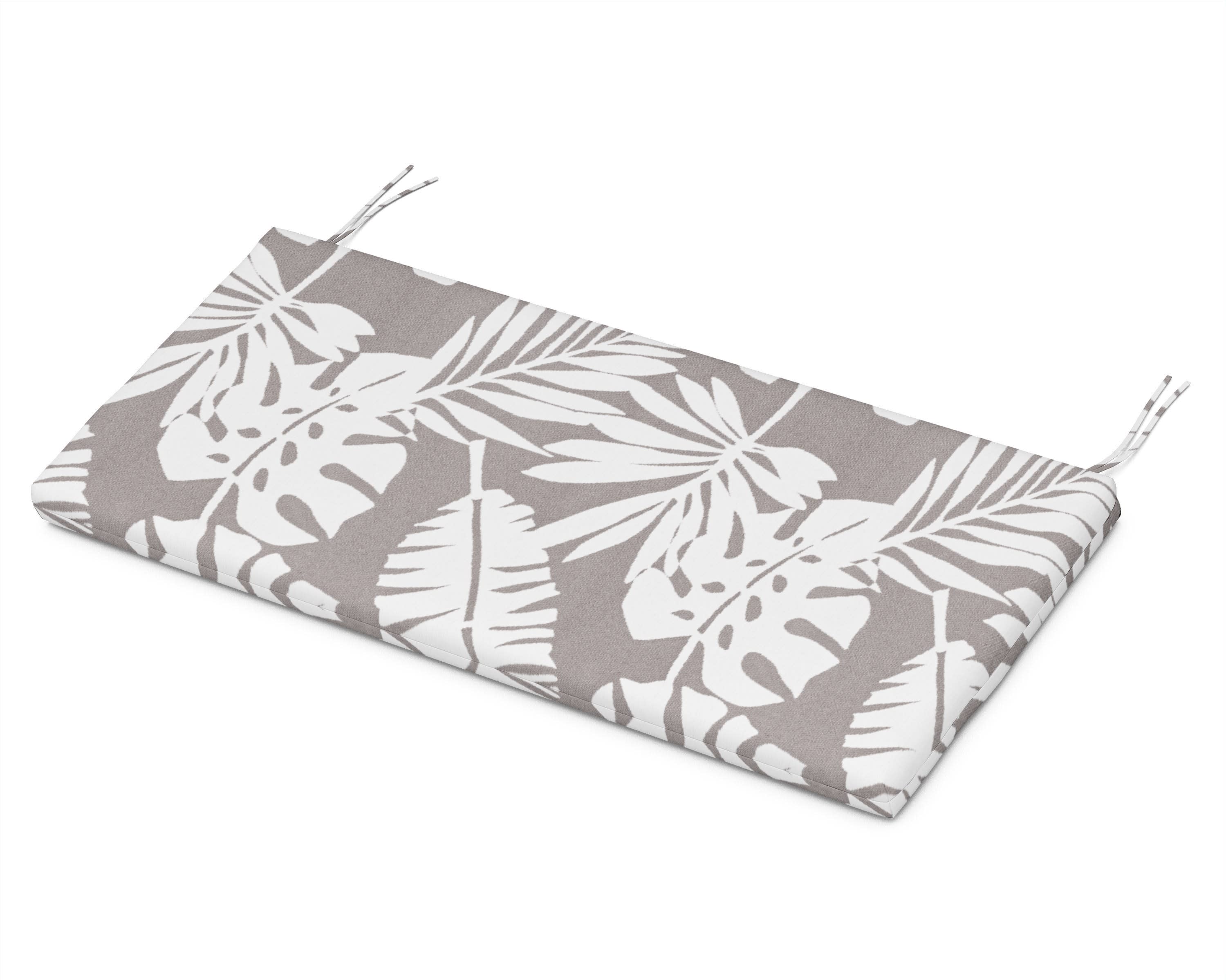 Bench Seat Cushion - 17"D x 40.5"W x 2.5"H in Leaf Grey Mist
