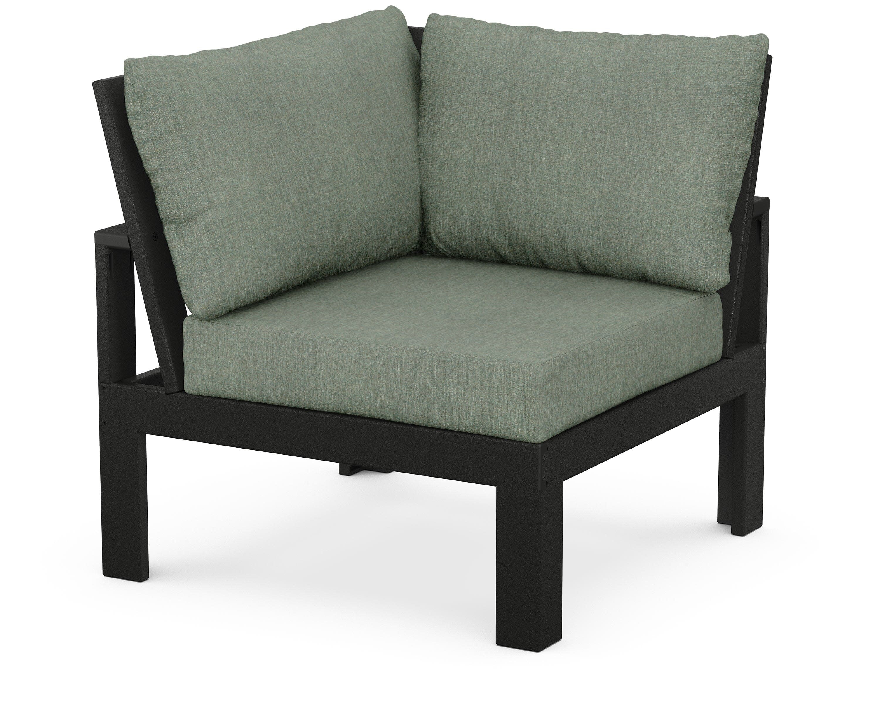 Modular Corner Chair in Black / Cast Sage