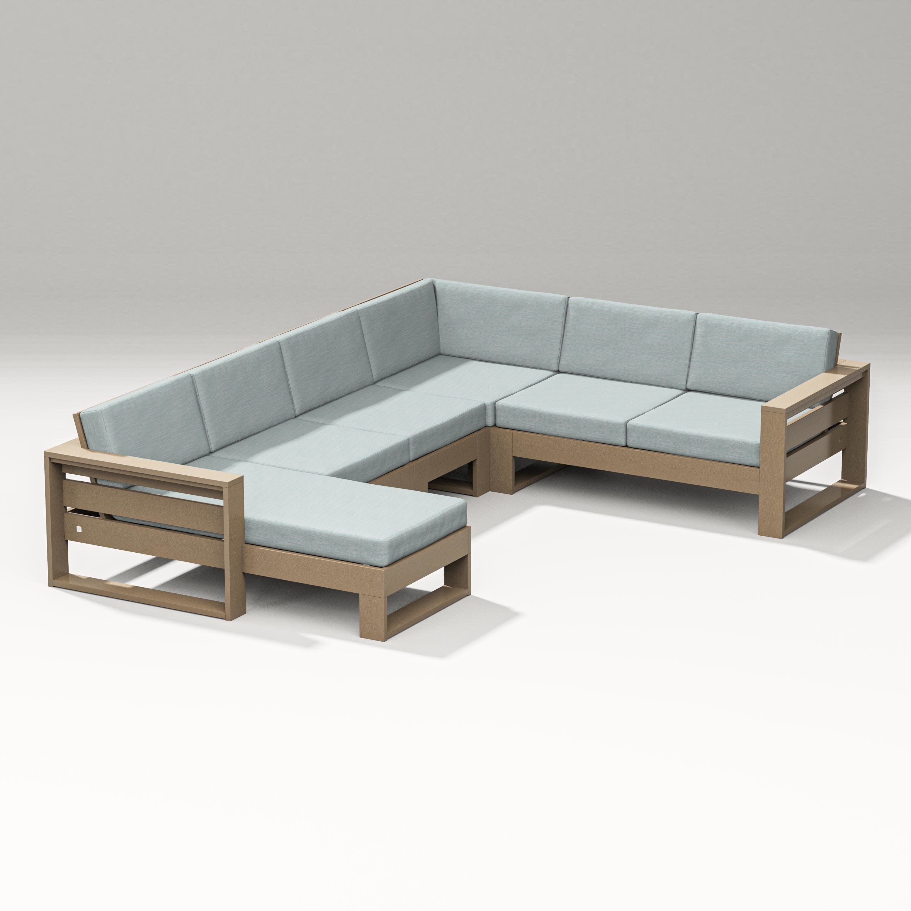 Latitude Corner Sectional with Left Chaise in Vintage Sahara / Soothe Mist