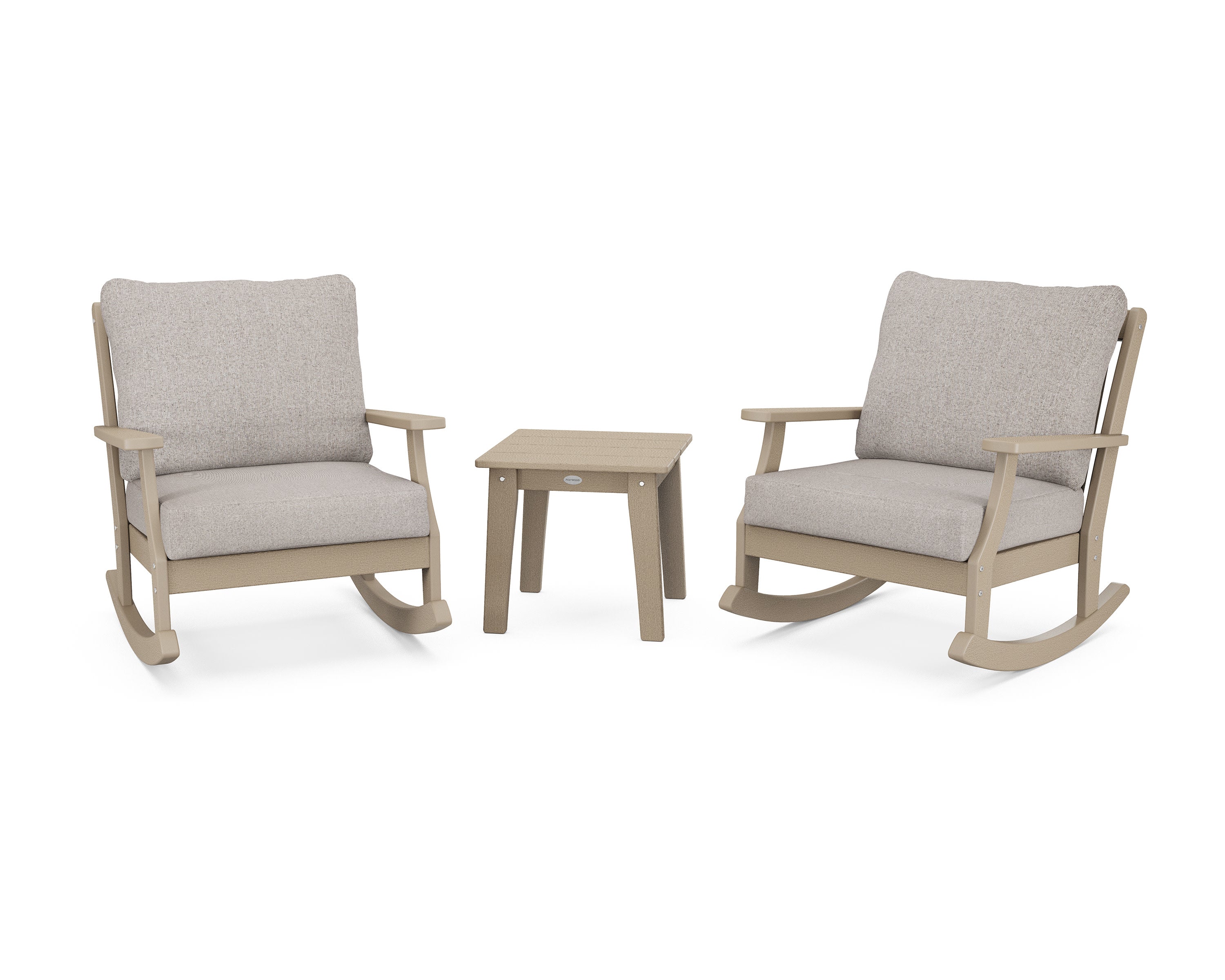 Braxton 3-Piece Deep Seating Rocker Set in Vintage Sahara / Weathered Tweed