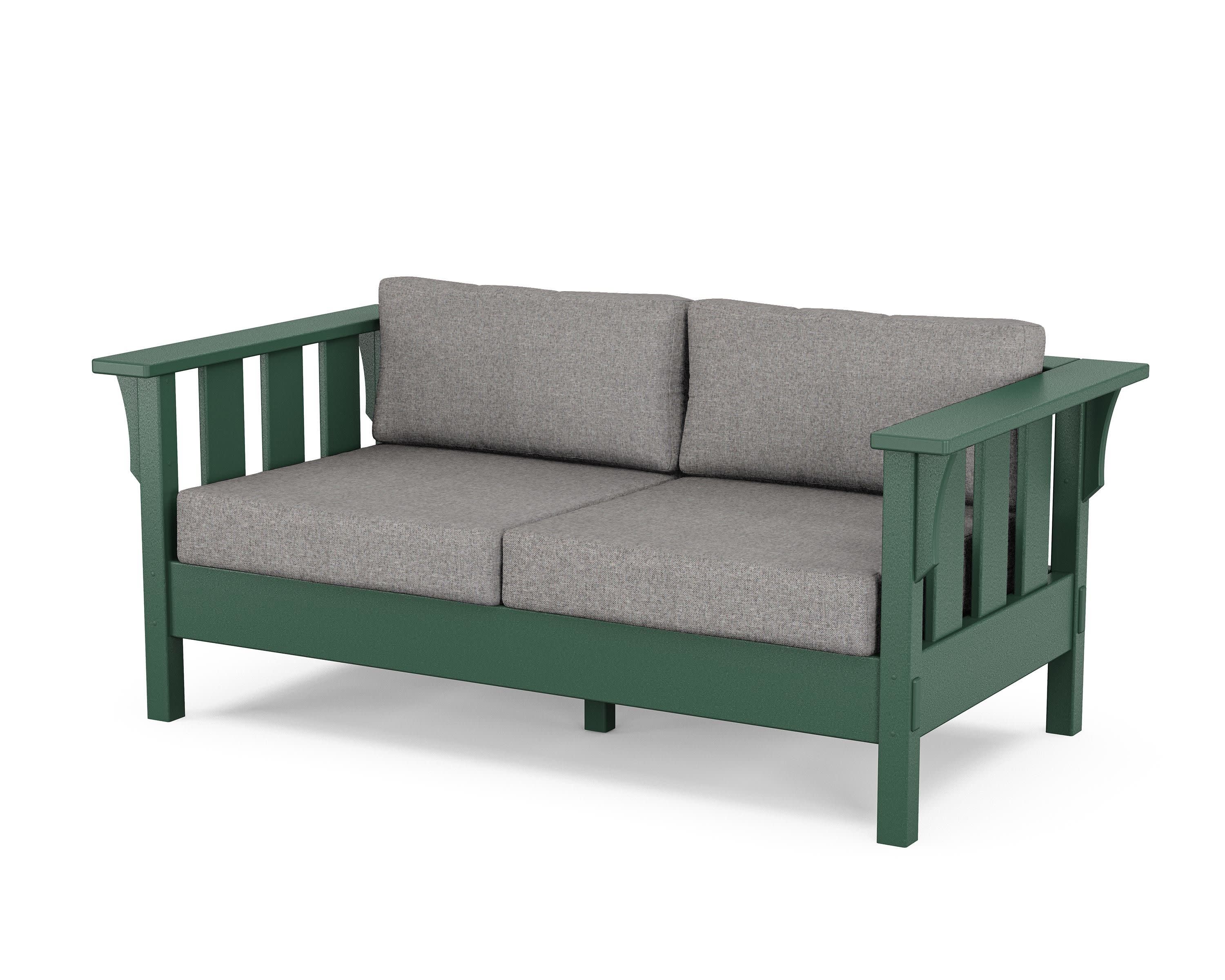 Acadia Deep Seating Loveseat in Green / Grey Mist