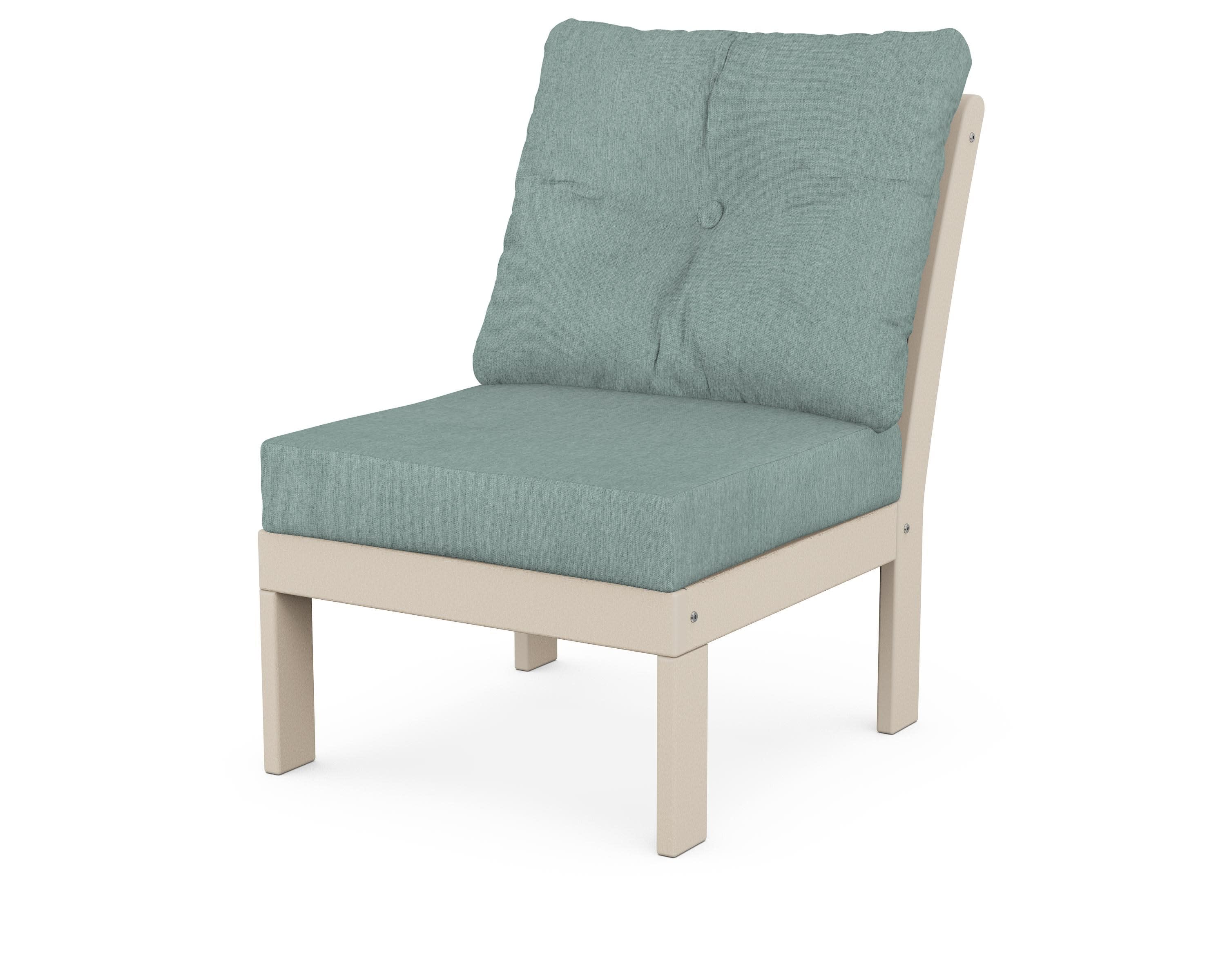 Vineyard Modular Armless Chair in Sand / Glacier Spa