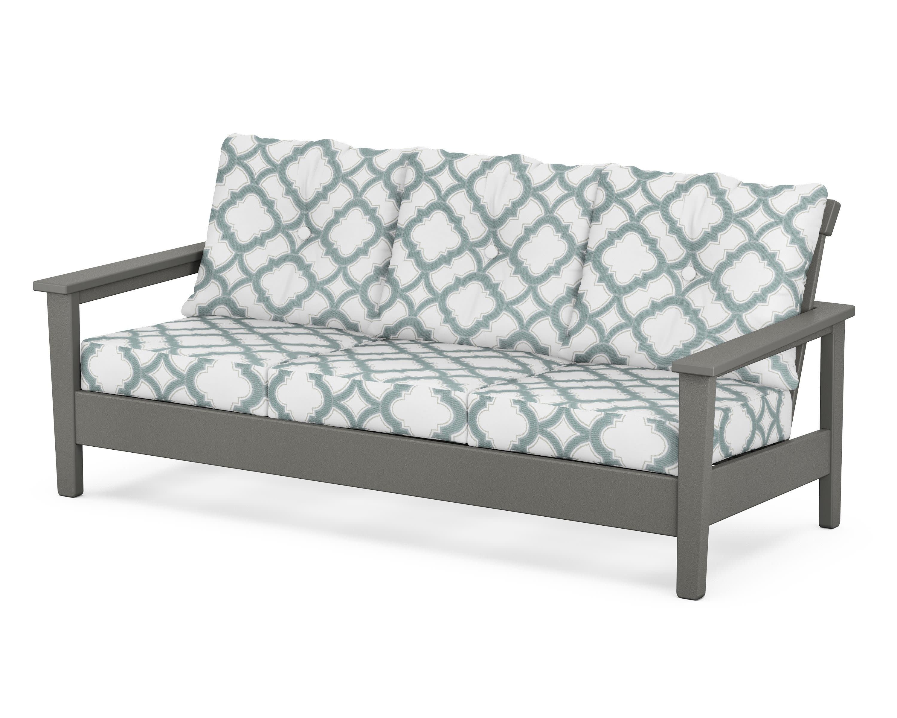 Prescott Deep Seating Sofa in Slate Grey / Trellis Glacier Spa