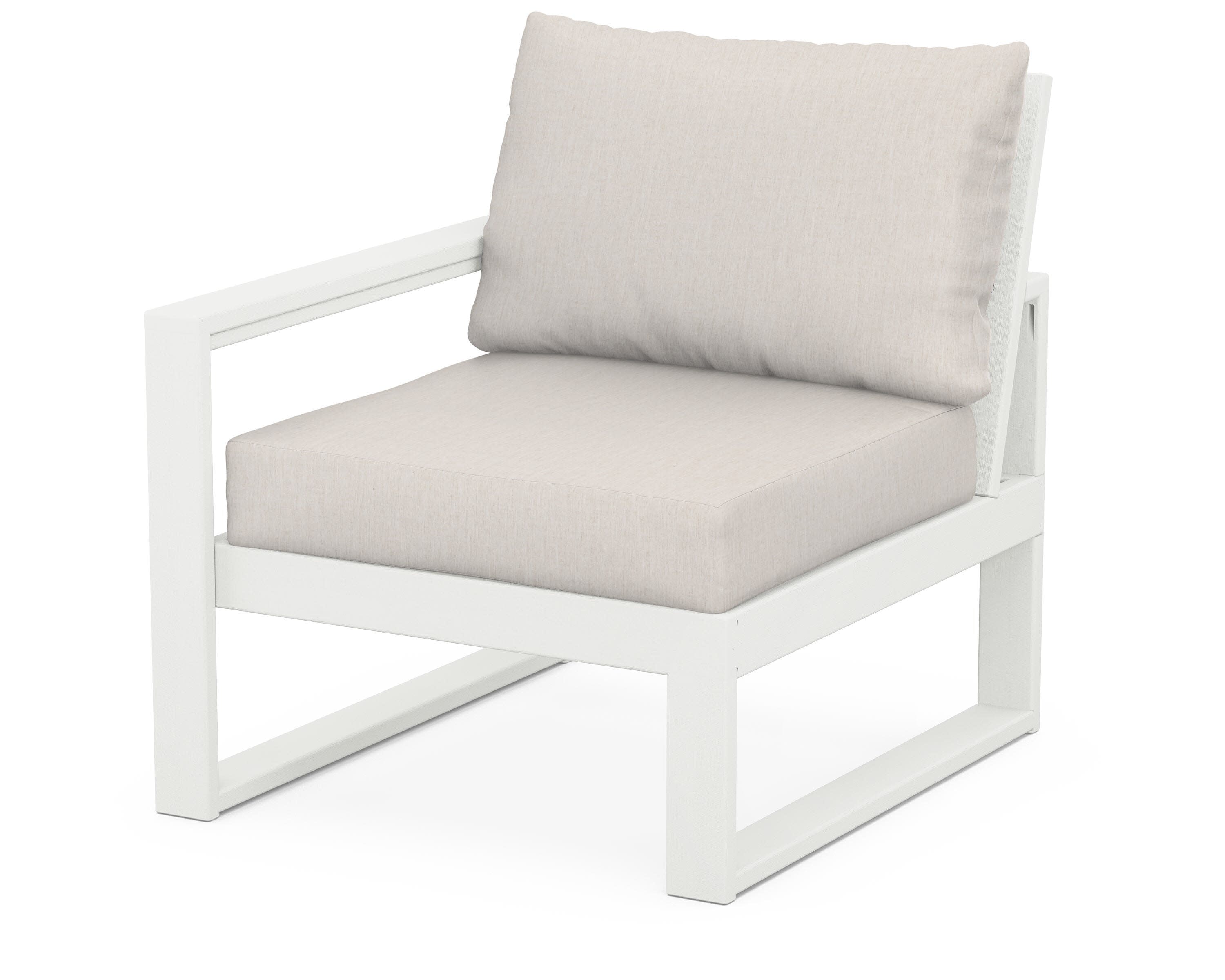 EDGE Modular Left Arm Chair in Vintage White / Cast Ash