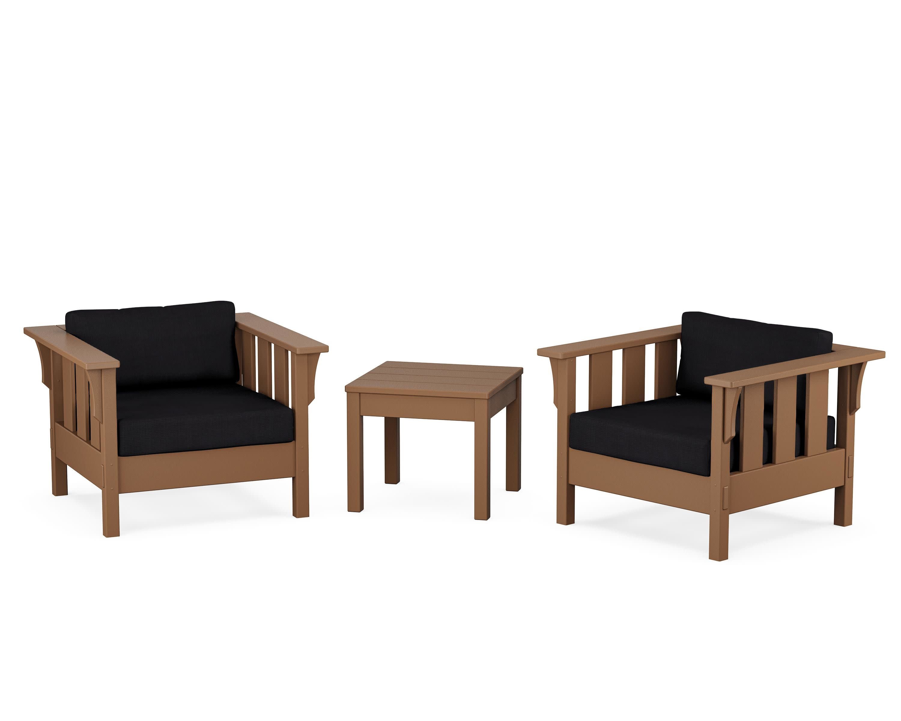 Acadia 3-Piece Deep Seating Set in Teak / Midnight Linen