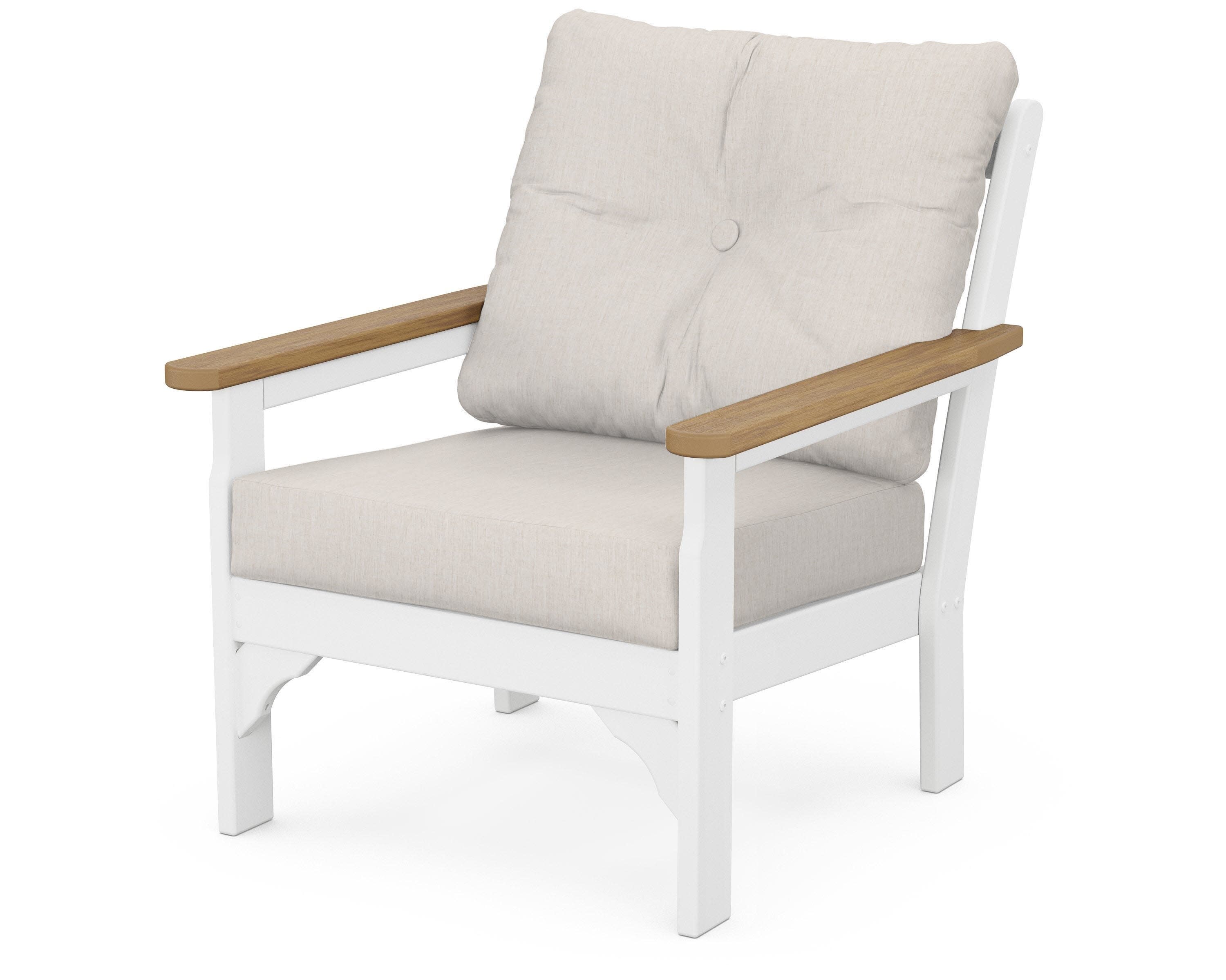 Vineyard Deep Seating Chair in White / Natural / Cast Ash