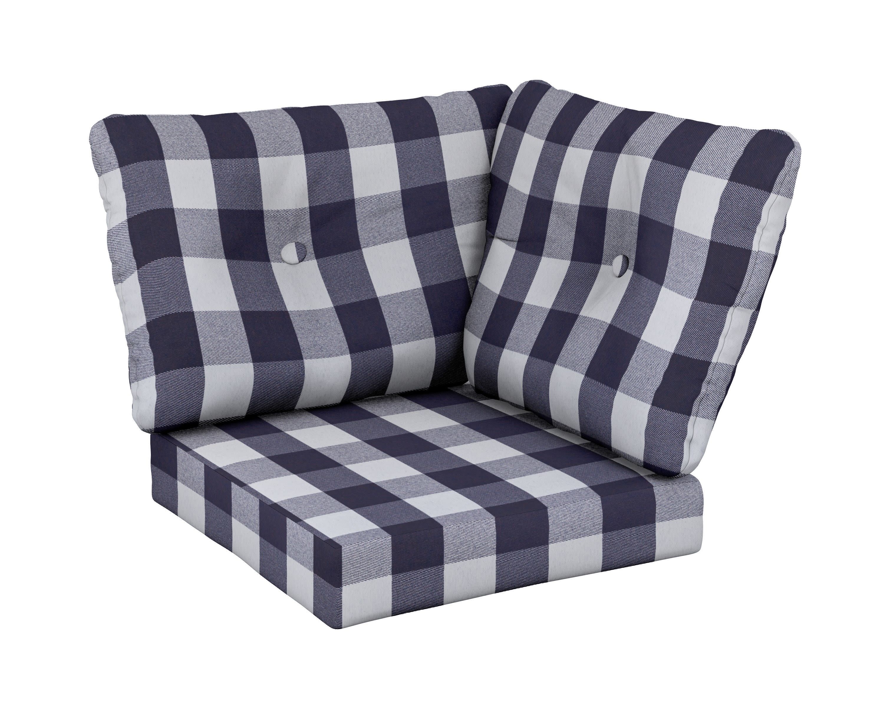 Modular Corner Cushion in Buffalo Plaid Navy