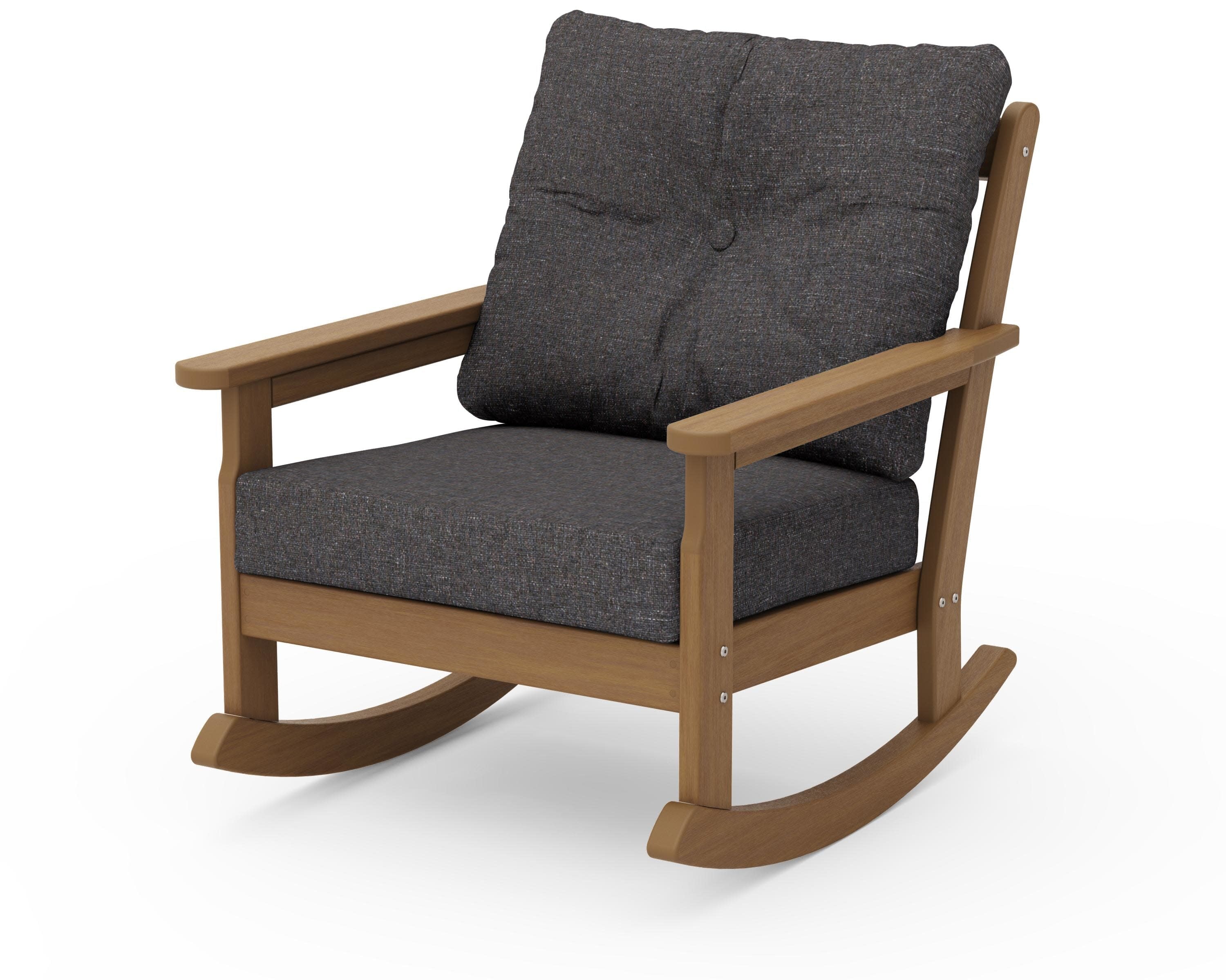 Vineyard Deep Seating Rocking Chair in Natural / Ash Charcoal