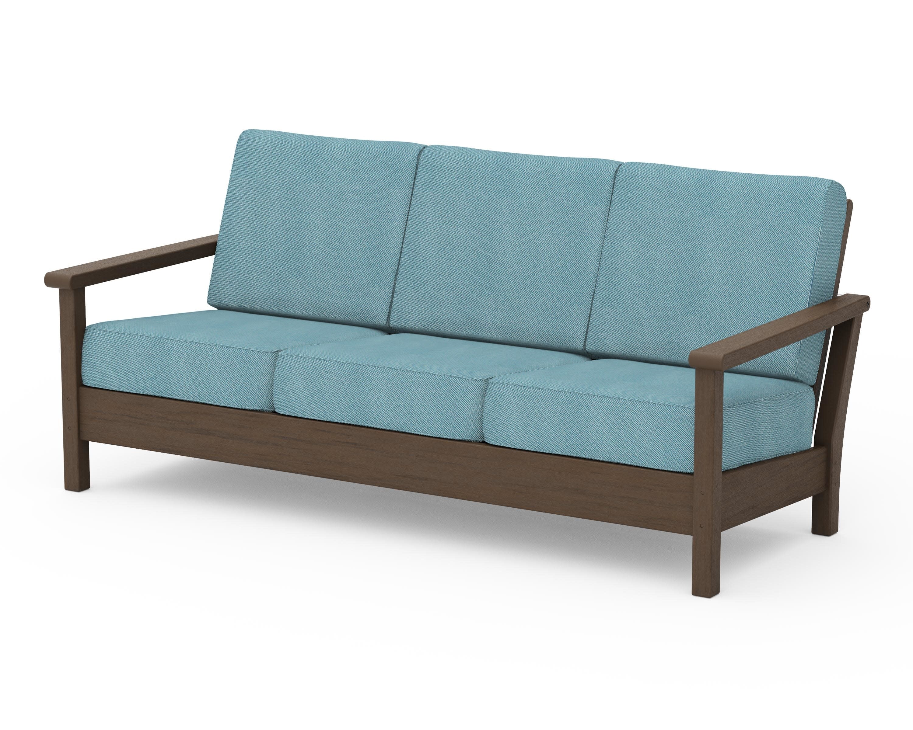 Harbour Deep Seating Sofa in Kona / Lattice Sky Blue