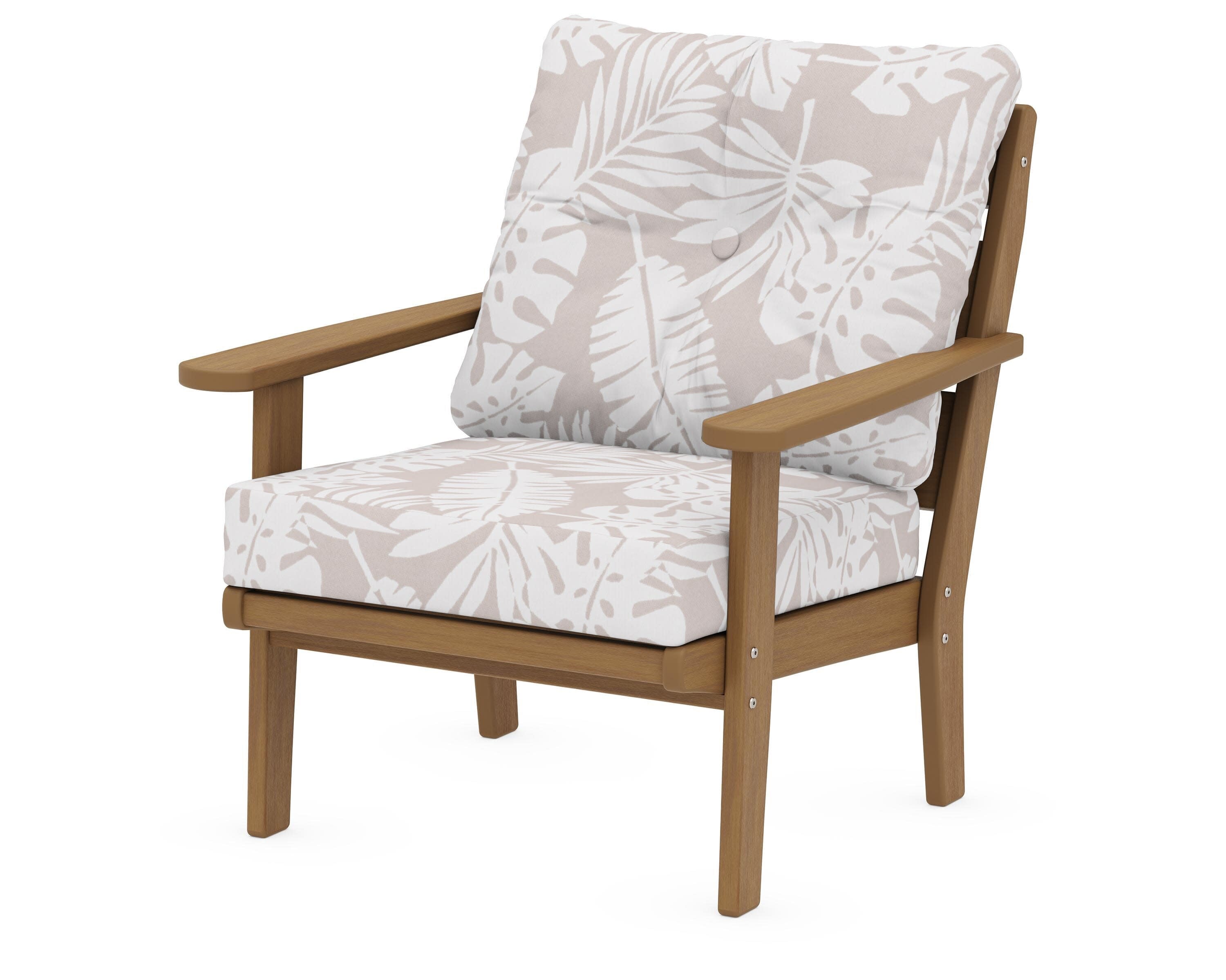 Lakeside Deep Seating Chair in Natural / Leaf Dune Burlap