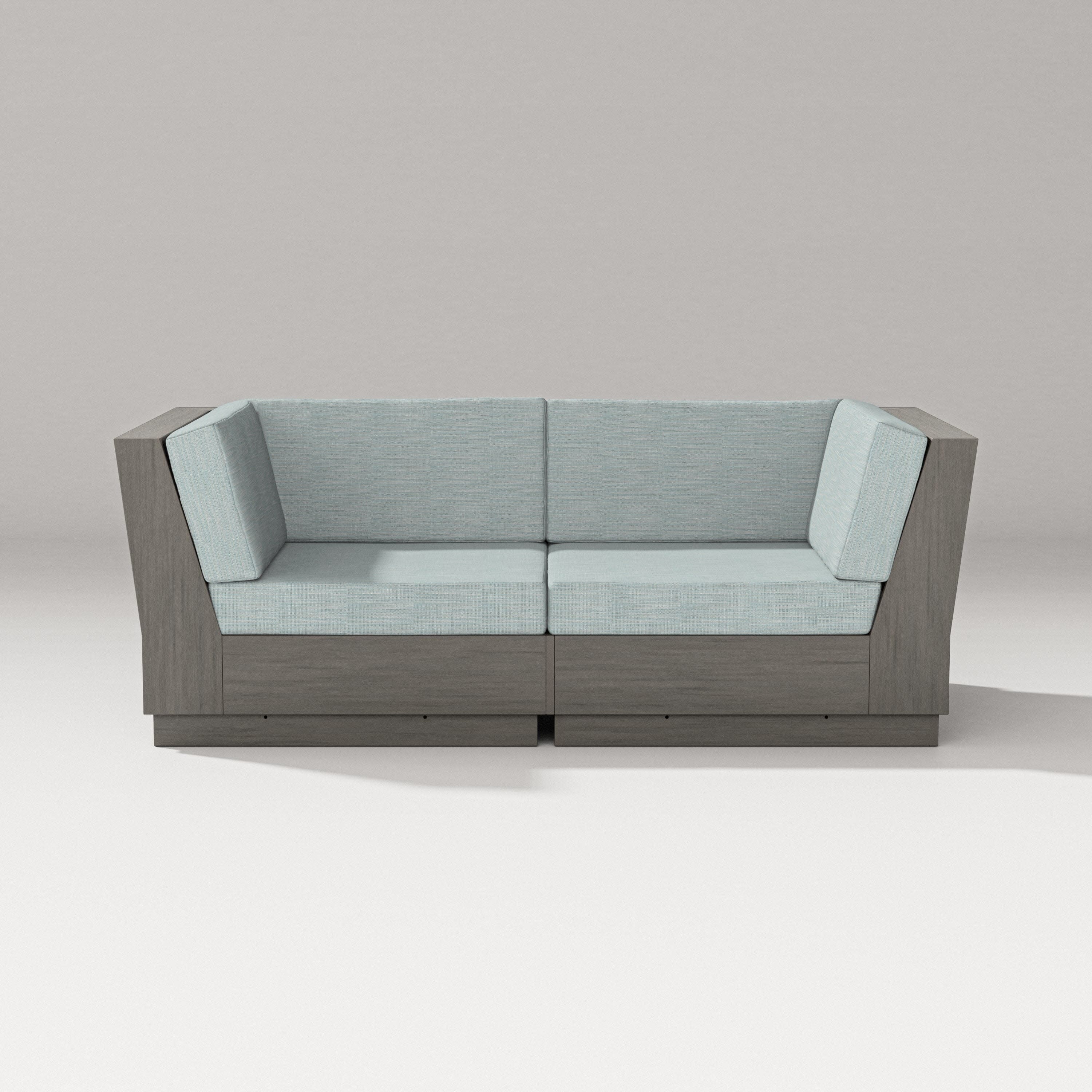 Elevate Loveseat Sectional in Driftwood / Soothe Mist
