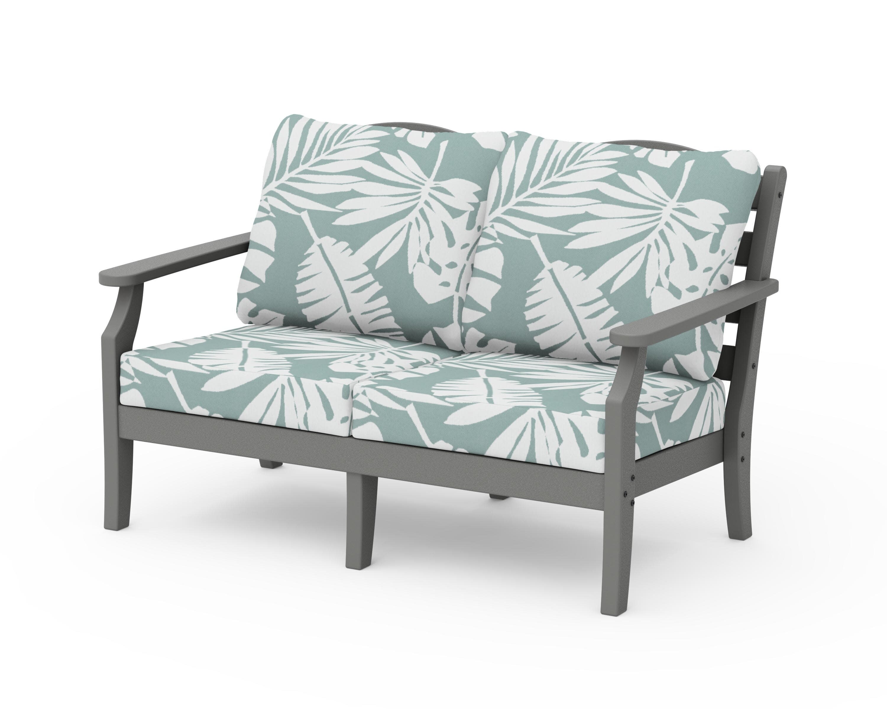 Savannah Deep Seating Loveseat in Slate Grey / Leaf Glacier Spa