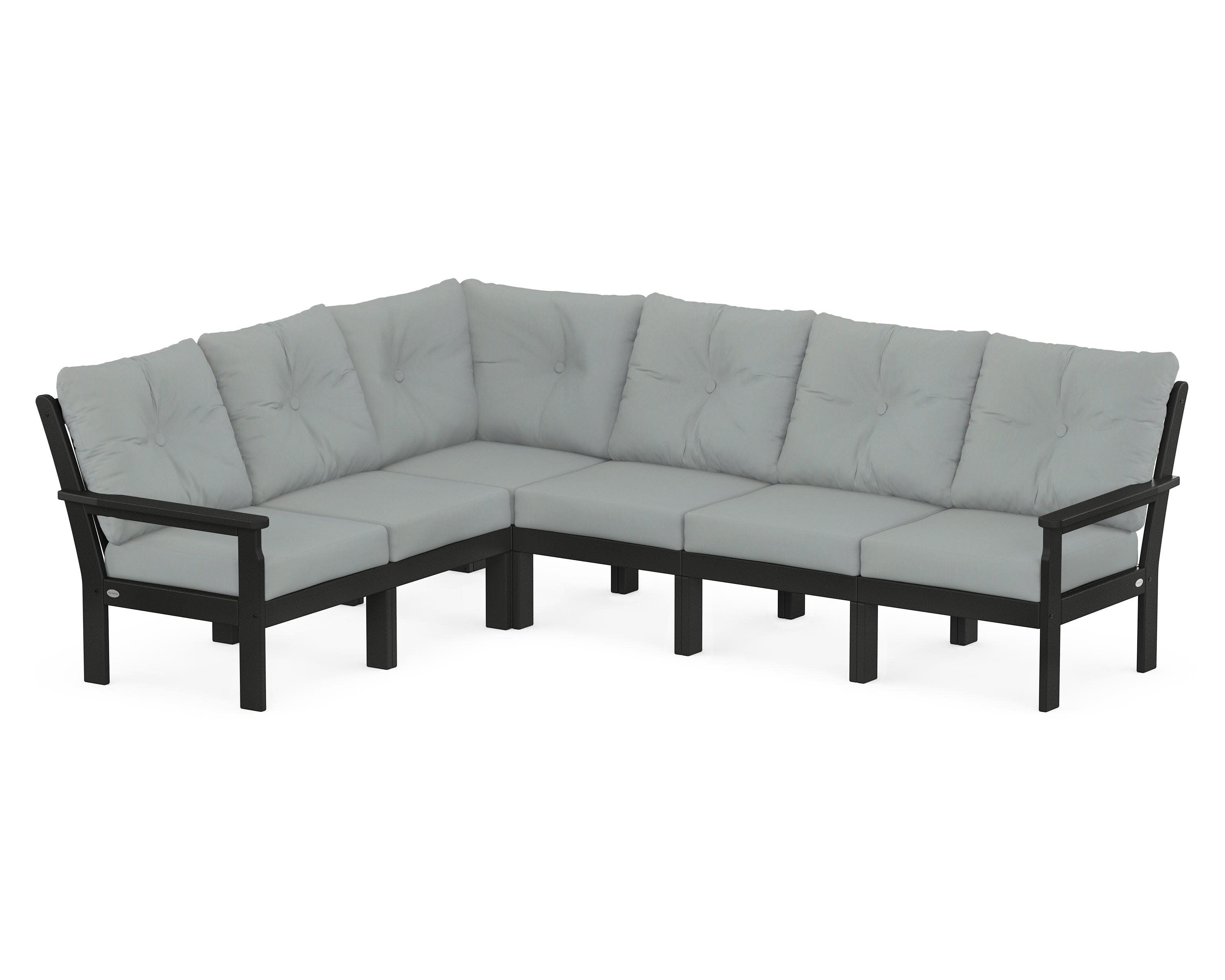 Vineyard 6-Piece Sectional in Black / Spa