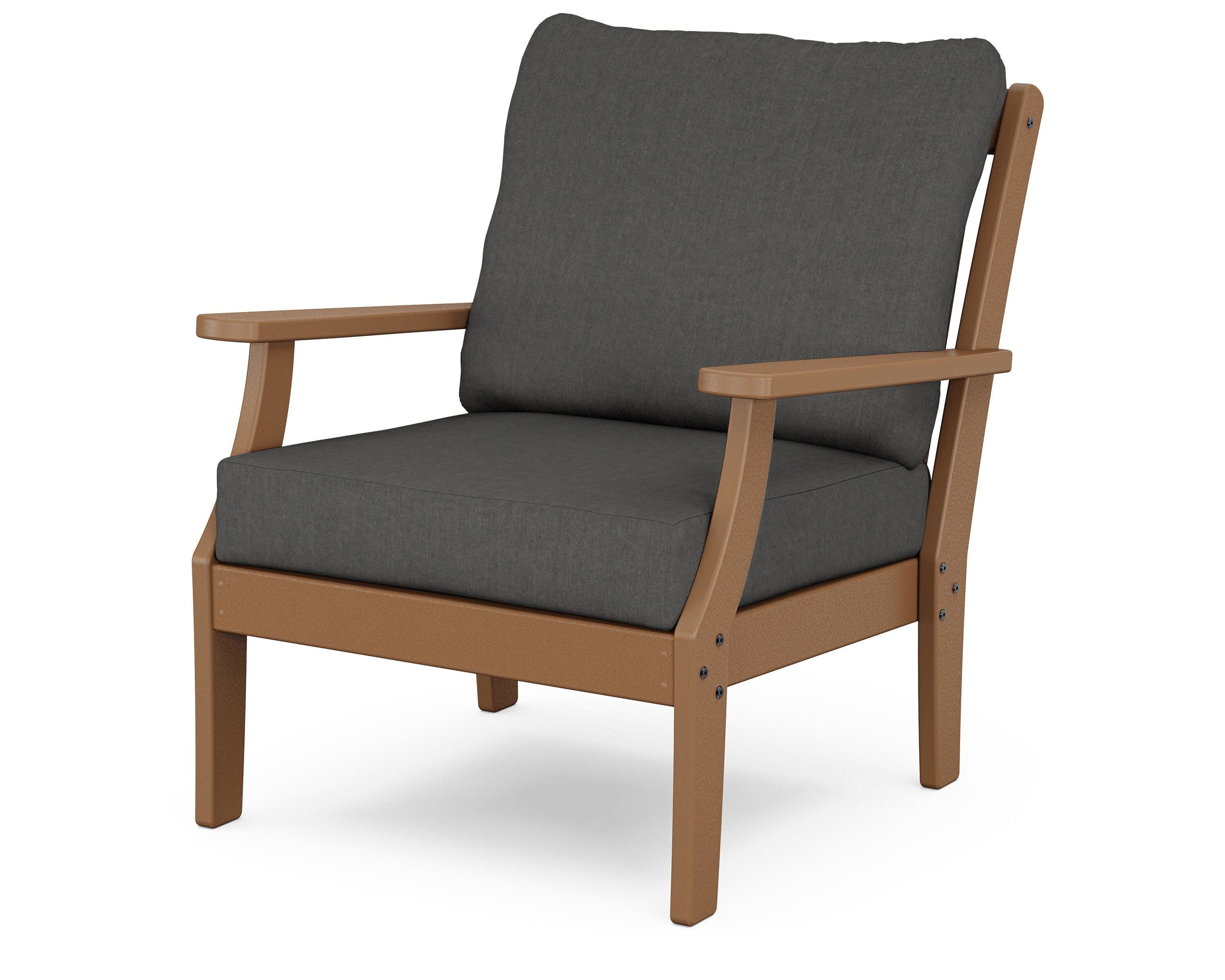 Braxton Deep Seating Chair in Teak / Spectrum Carbon