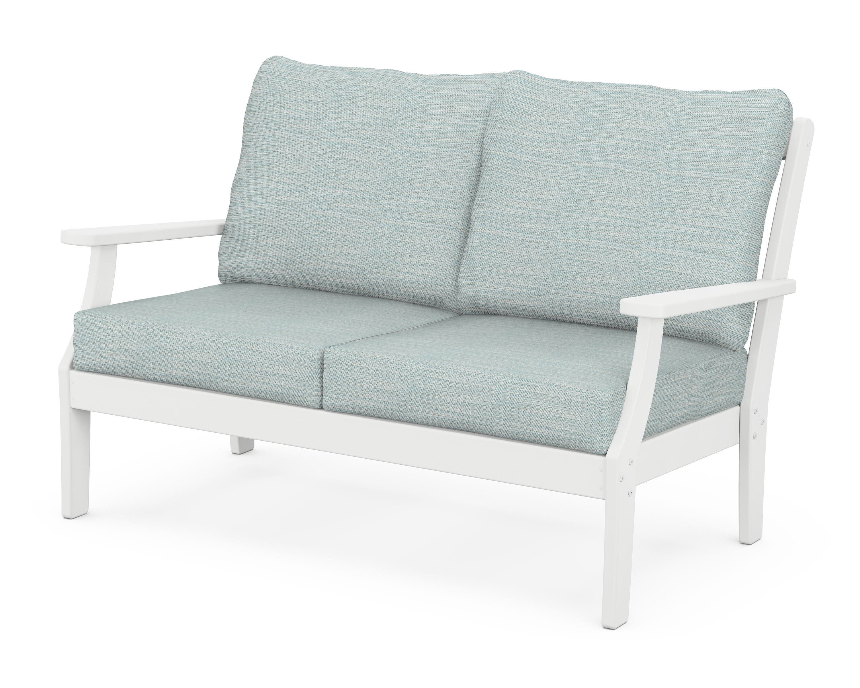 Braxton Deep Seating Loveseat in White / Soothe Mist
