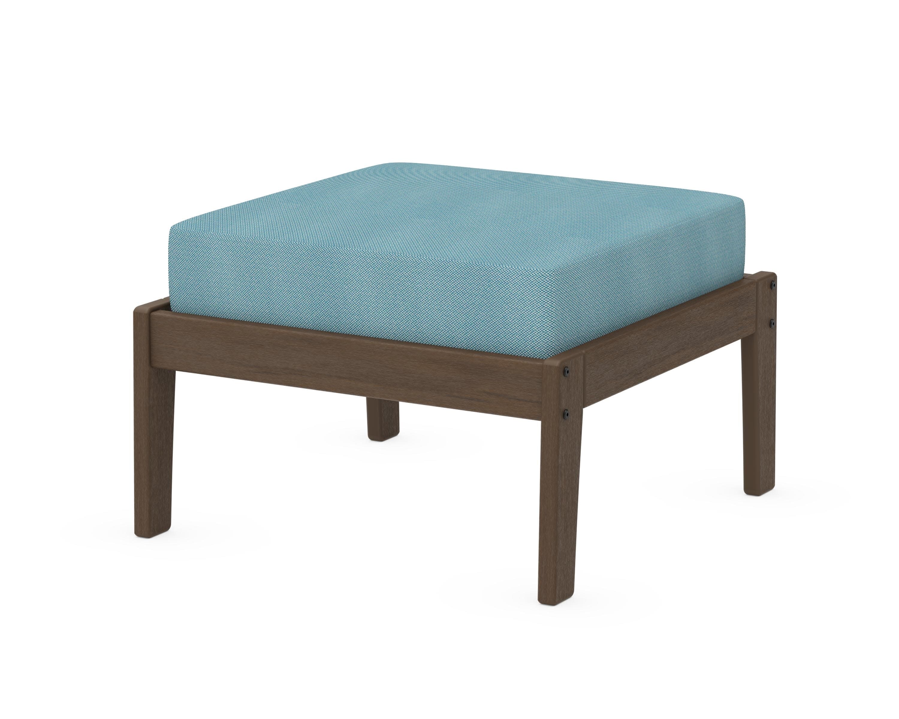 Deep Seating Ottoman in Kona / Lattice Sky Blue