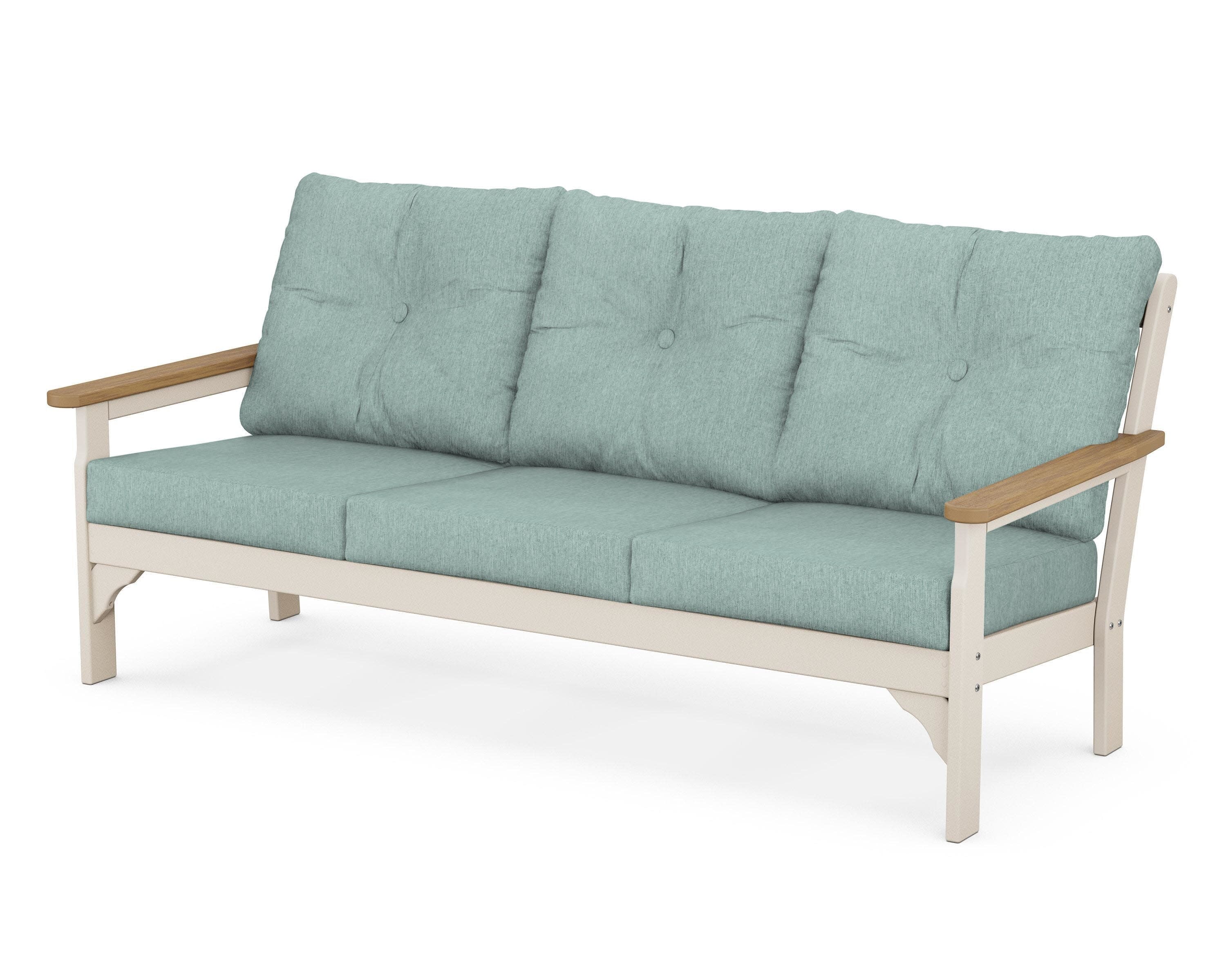 Vineyard Deep Seating Sofa in Sand / Natural / Glacier Spa