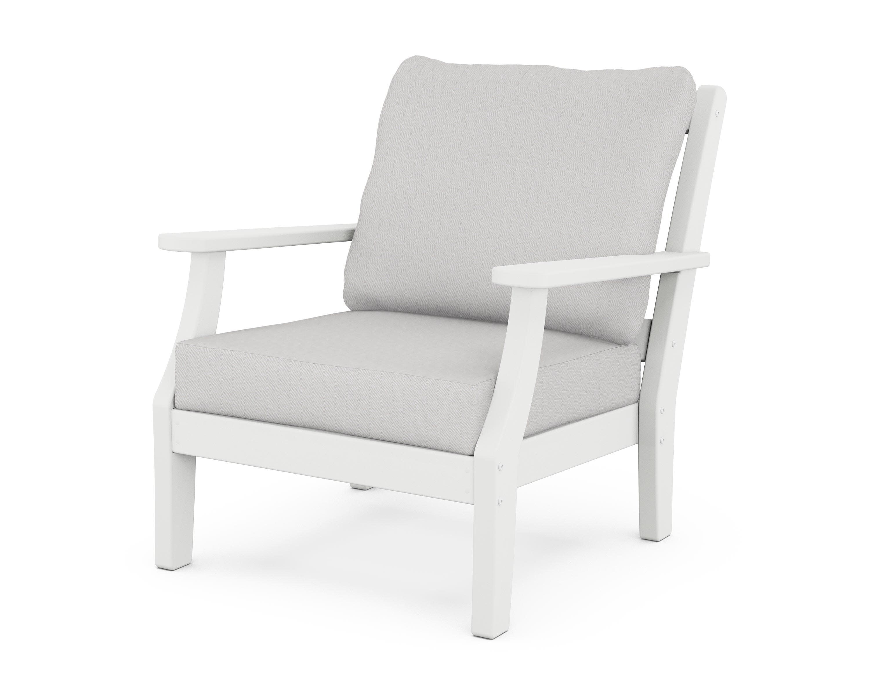 Chinoiserie Deep Seating Chair in White / Diamond in the Rough