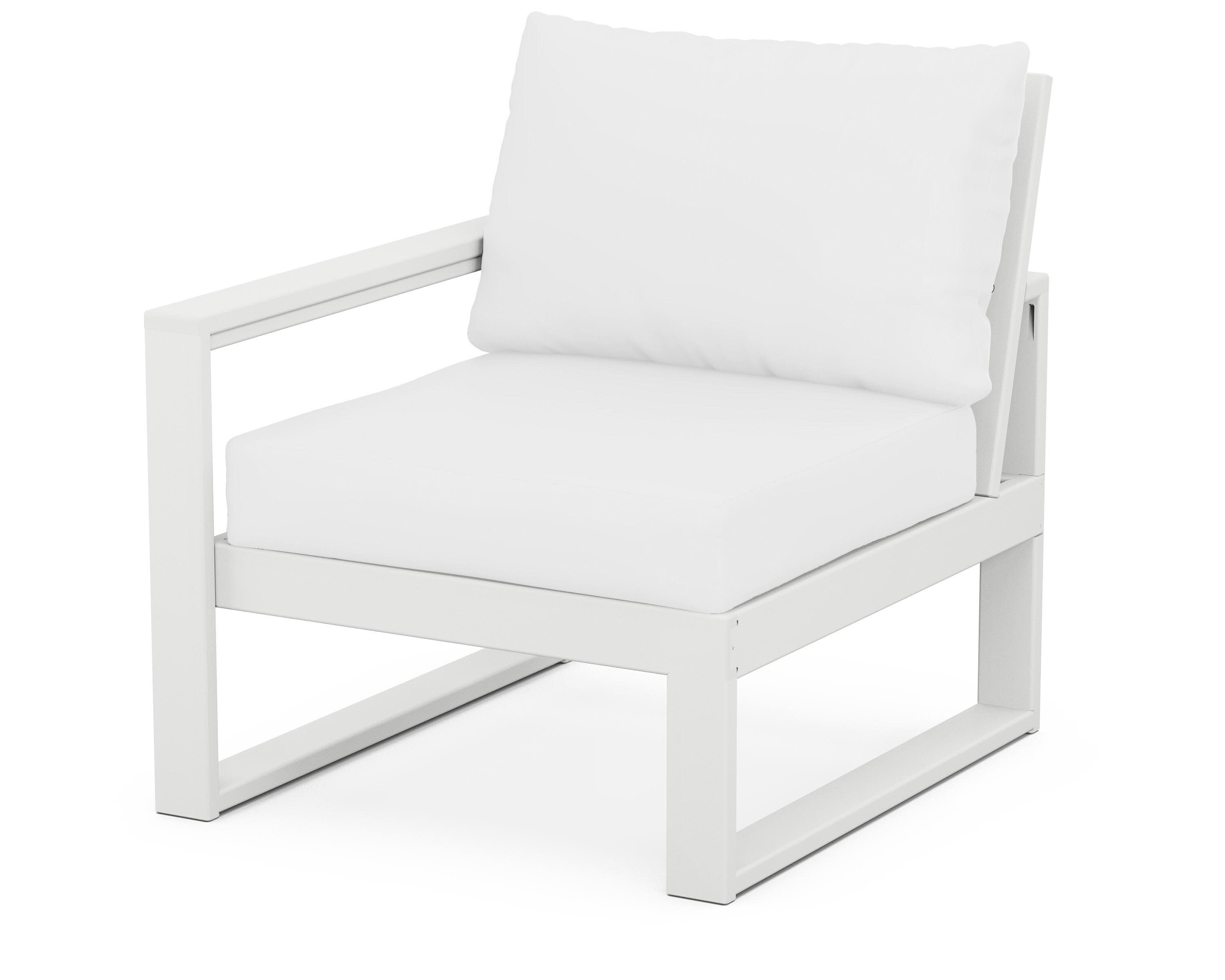 EDGE Modular Left Arm Chair in White / Natural