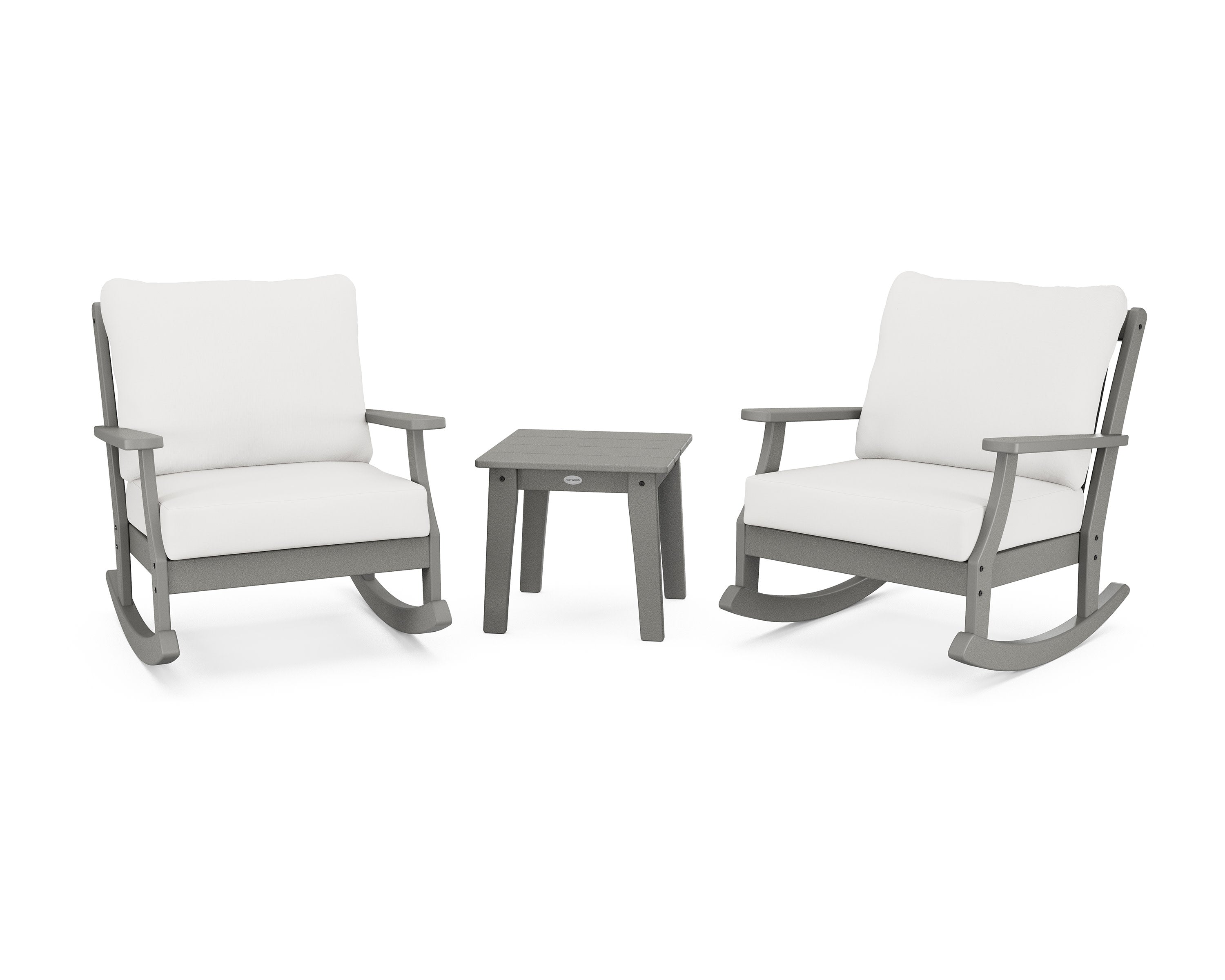 Braxton 3-Piece Deep Seating Rocker Set in Slate Grey / Natural Linen