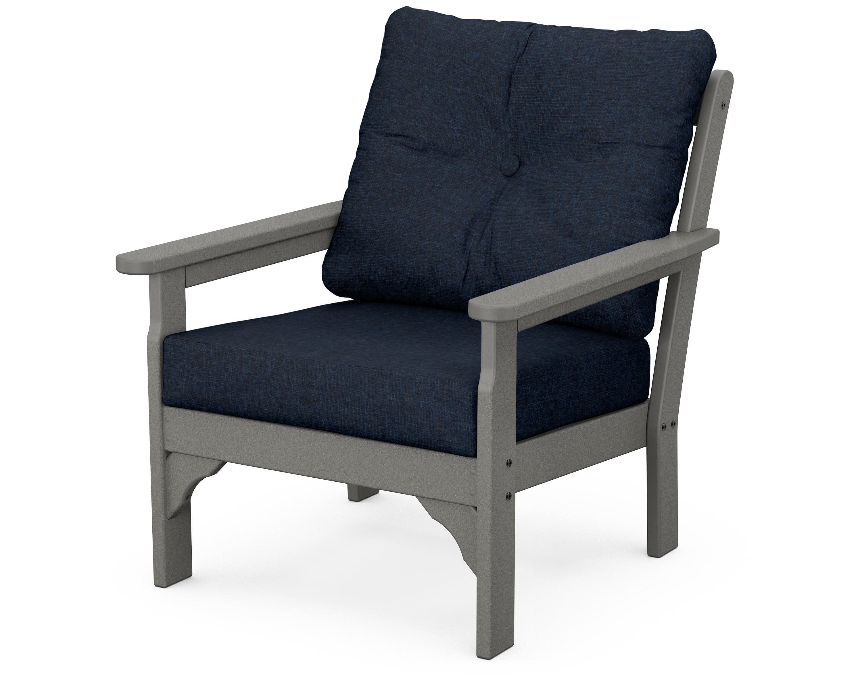Vineyard Deep Seating Chair in Slate Grey / Marine Indigo