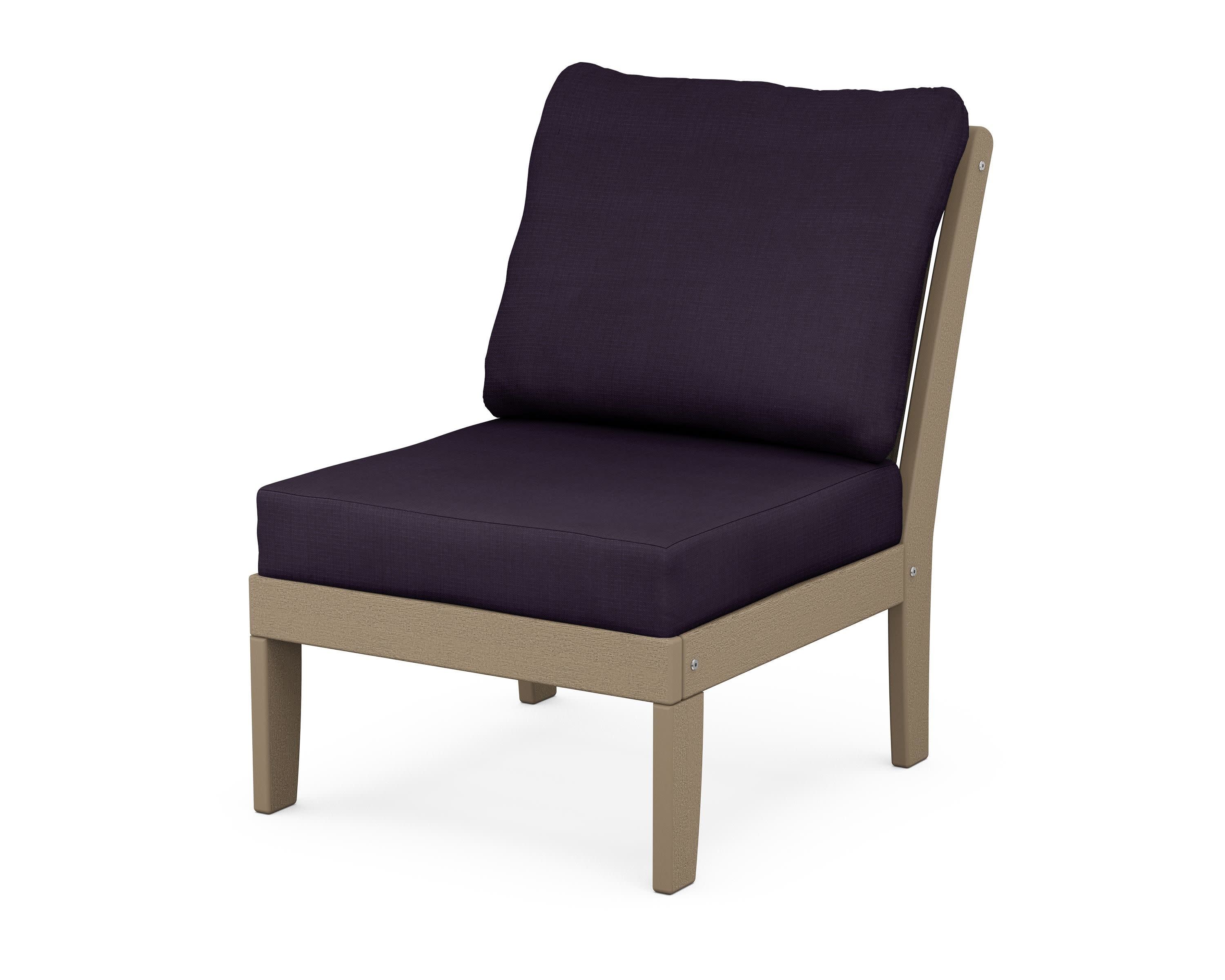 Braxton Modular Armless Chair in Vintage Sahara / Navy Linen